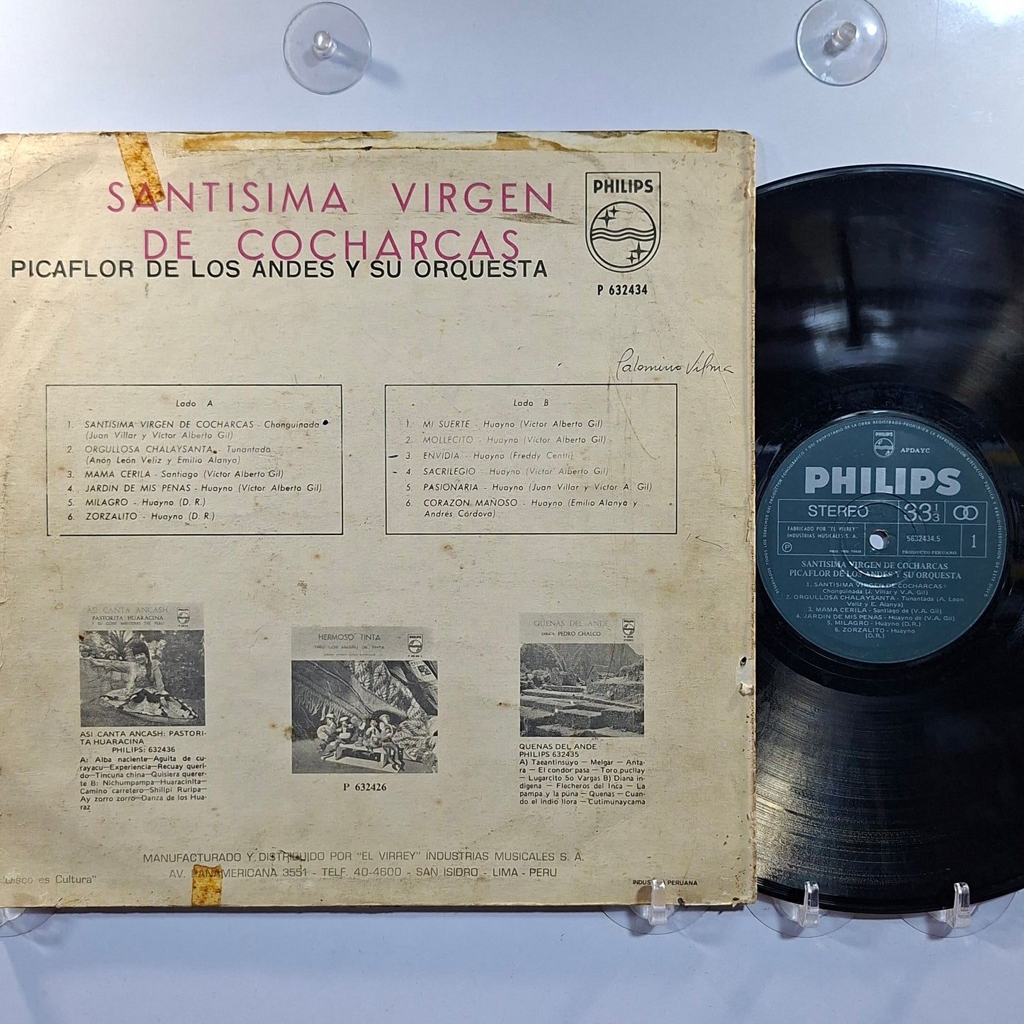 lp Picaflor de los Andes Santisima Virgen de Cocharcas made peru 1971 huayno folk