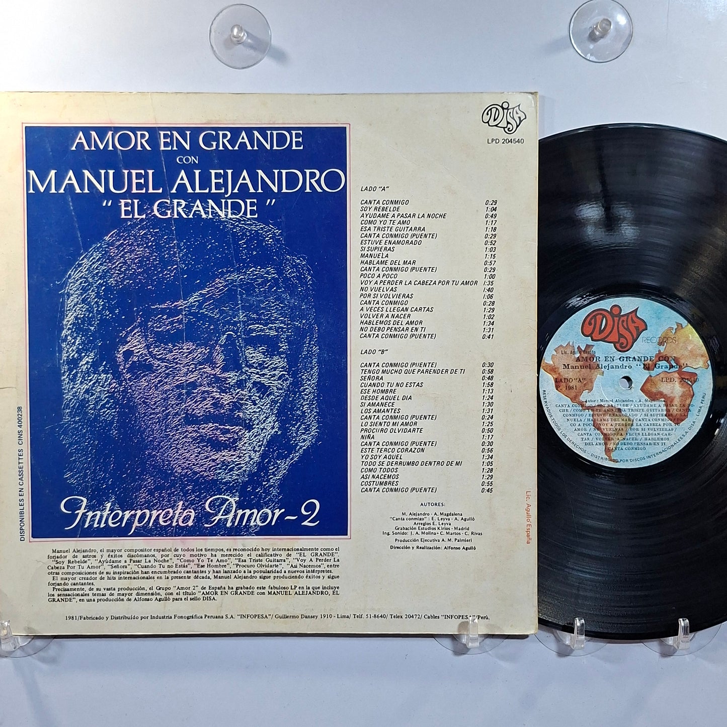 lp manuel alejandro amor en grande con el manuel alejandro made peru 1981 balada latin