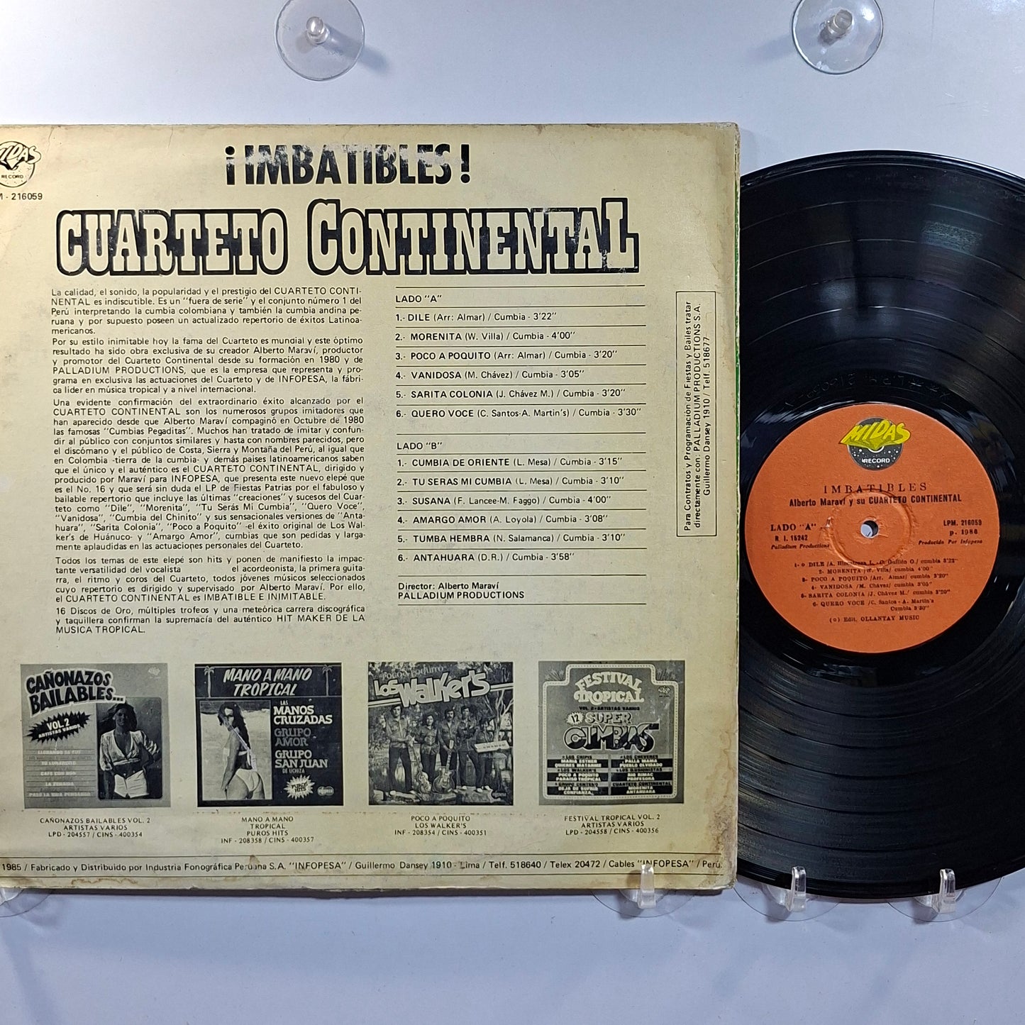 lp Cuarteto Continental Imbatibles made peru 1985 latin cumbia