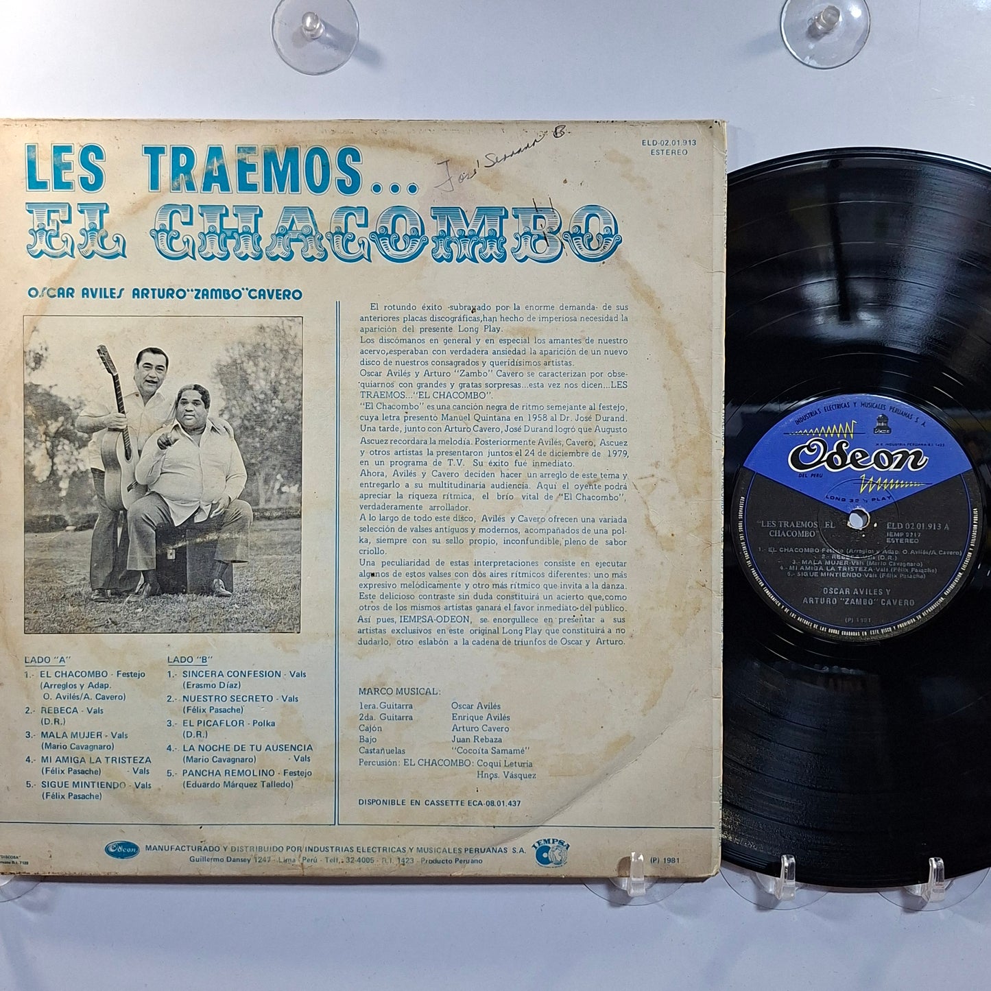 lp Oscar Aviles Arturo Zambo Cavero Les Traemos El Chacombo made peru 1981 criollo folk