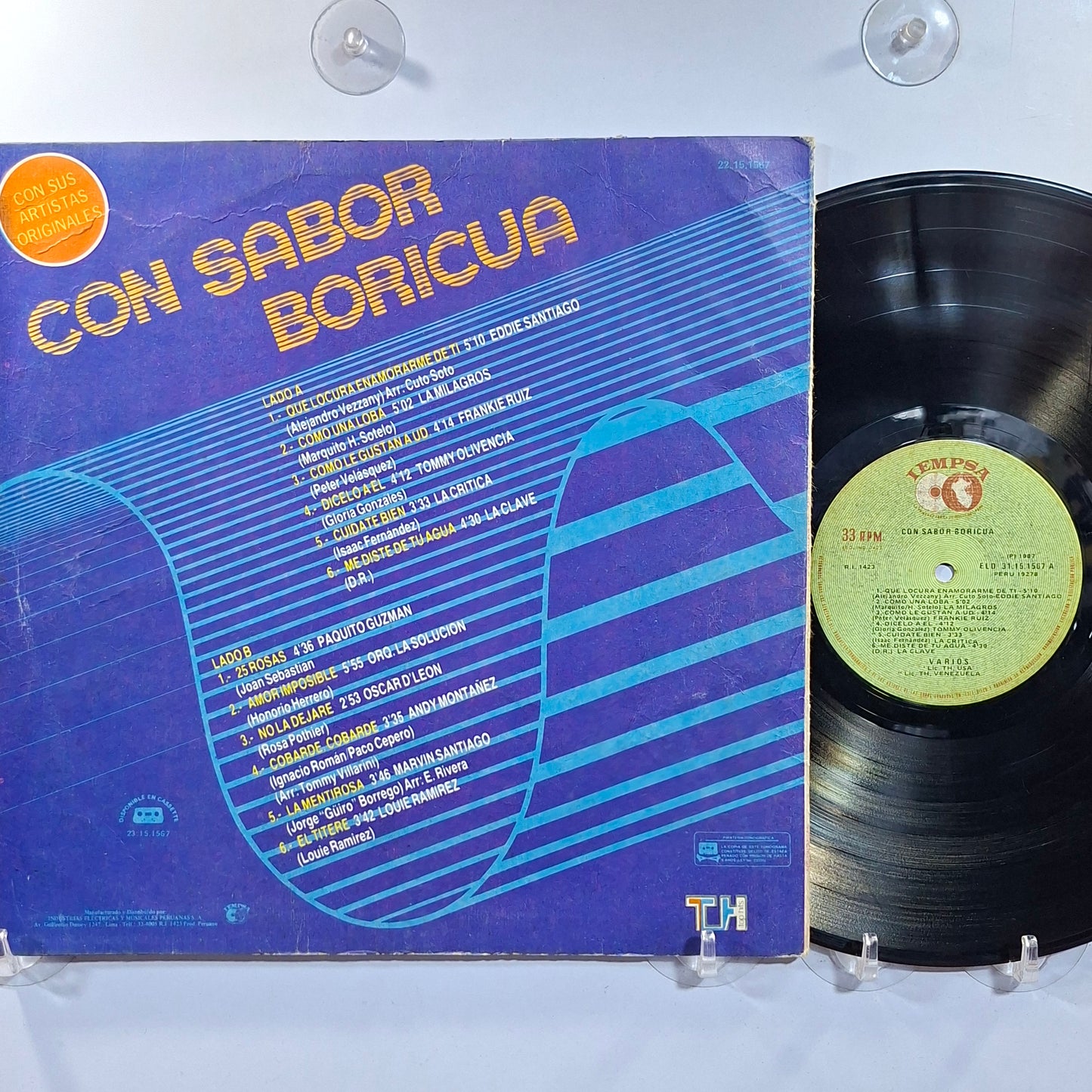 lp Con Sabor Boricua Eddie Santiago Frankie Ruiz Andy Montañez varios made peru 1987 latin salsa