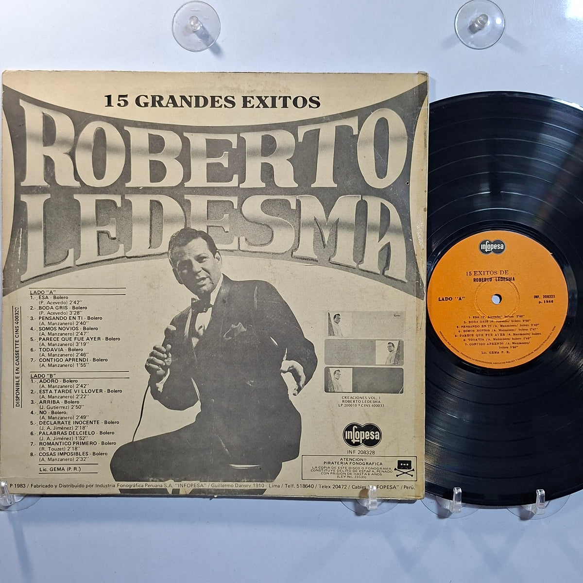 lp Roberto Ledesma 15 grandes exitos de Roberto Ledesma vol 2 made peru 1983 latin bolero