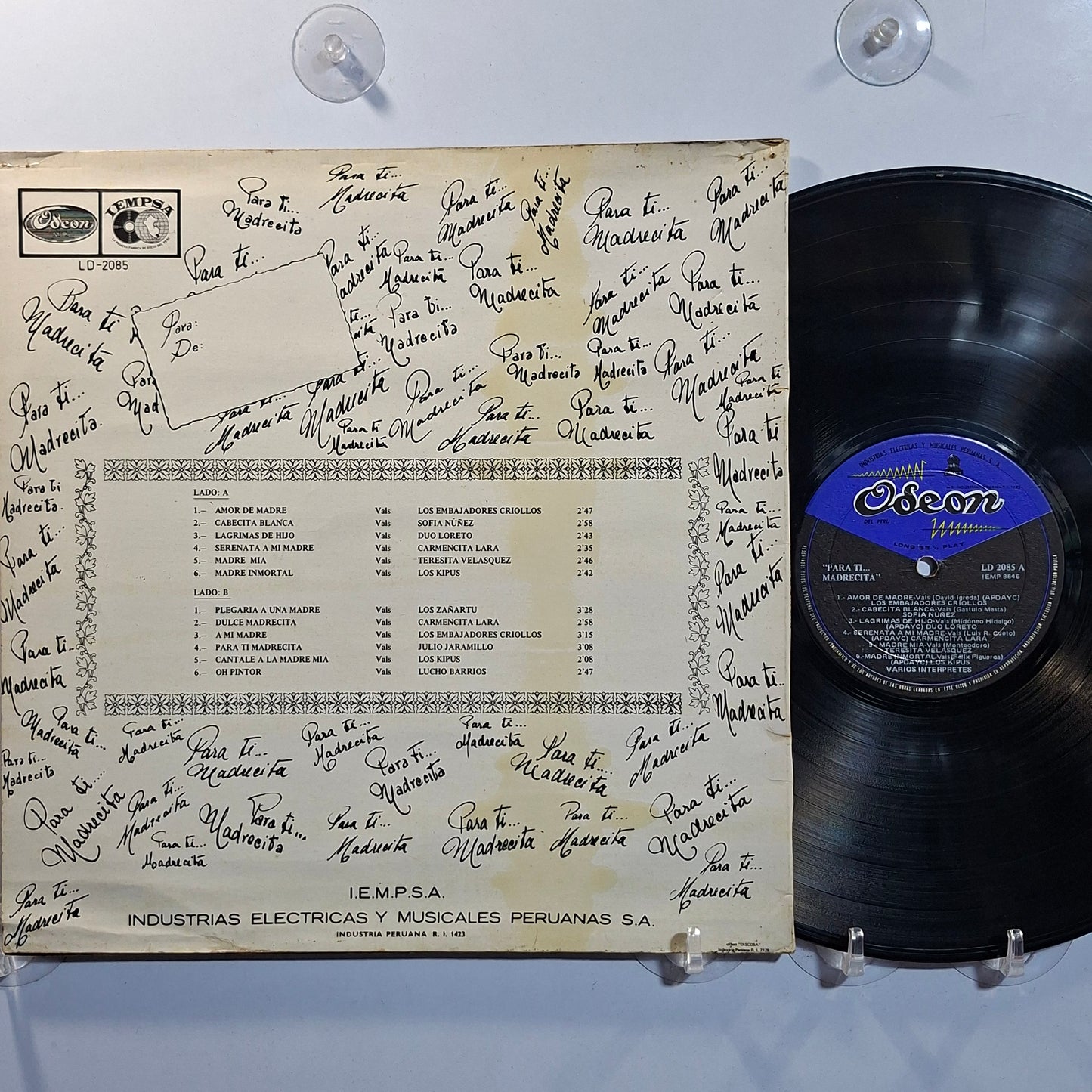 lp Para Ti Madrecita Lucho Barrios Julio Jaramillo Carmencita Lara varios made peru 1965 bolero vals criollo folk