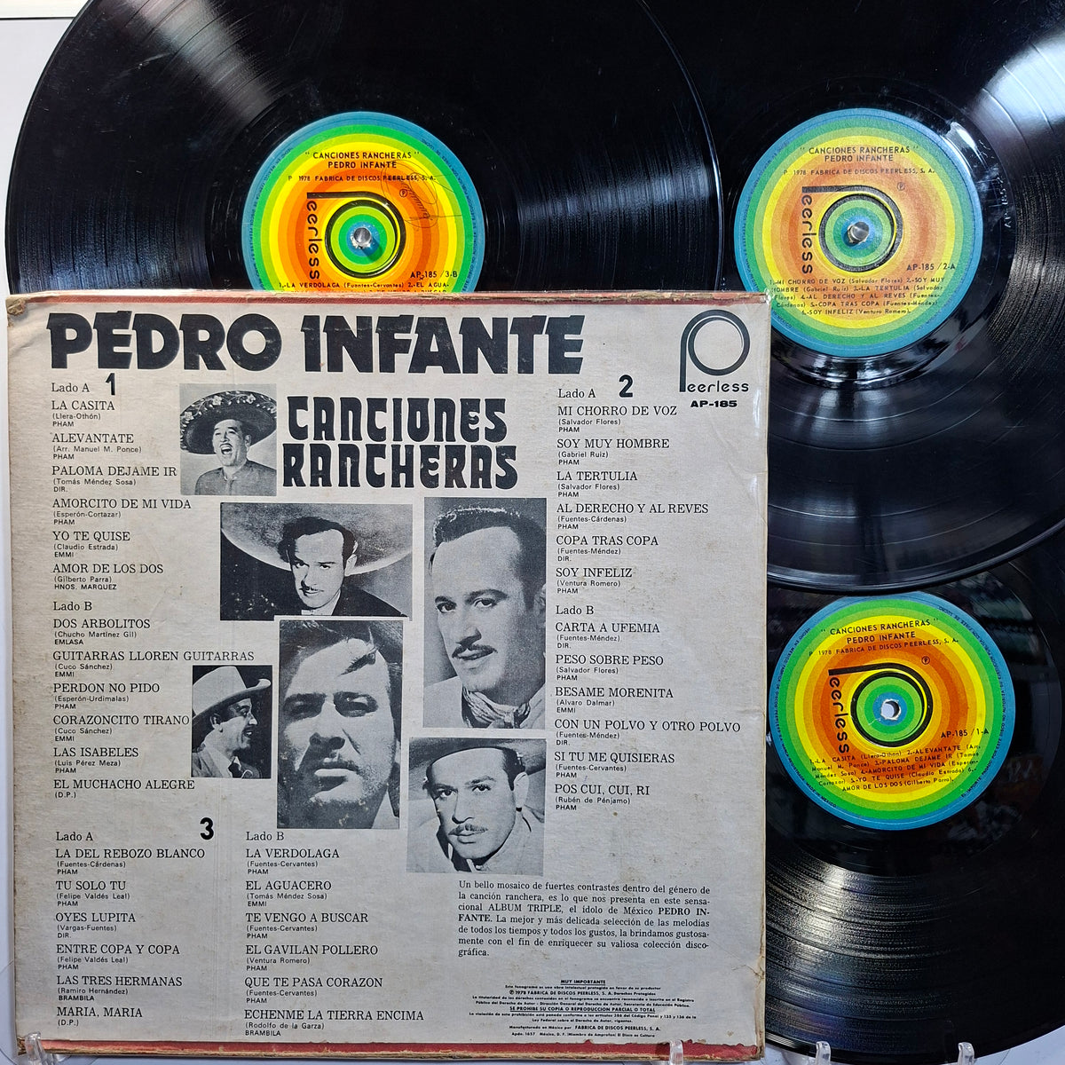 x3 lp Pedro Infante Canciones rancheras made mexico 1978 ranchera folk