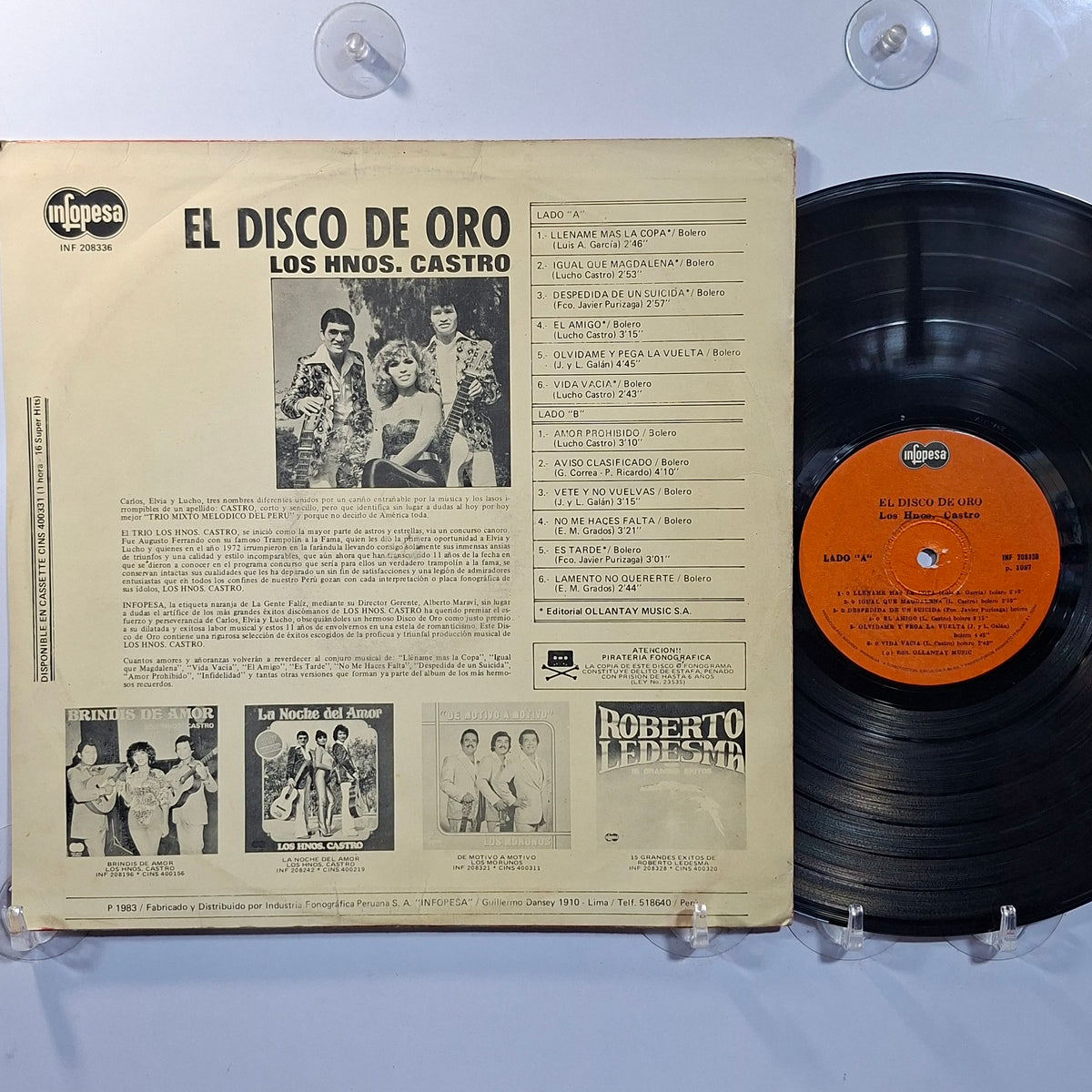 lp los hermanos castro el disco de oro made peru 1983 latin bolero