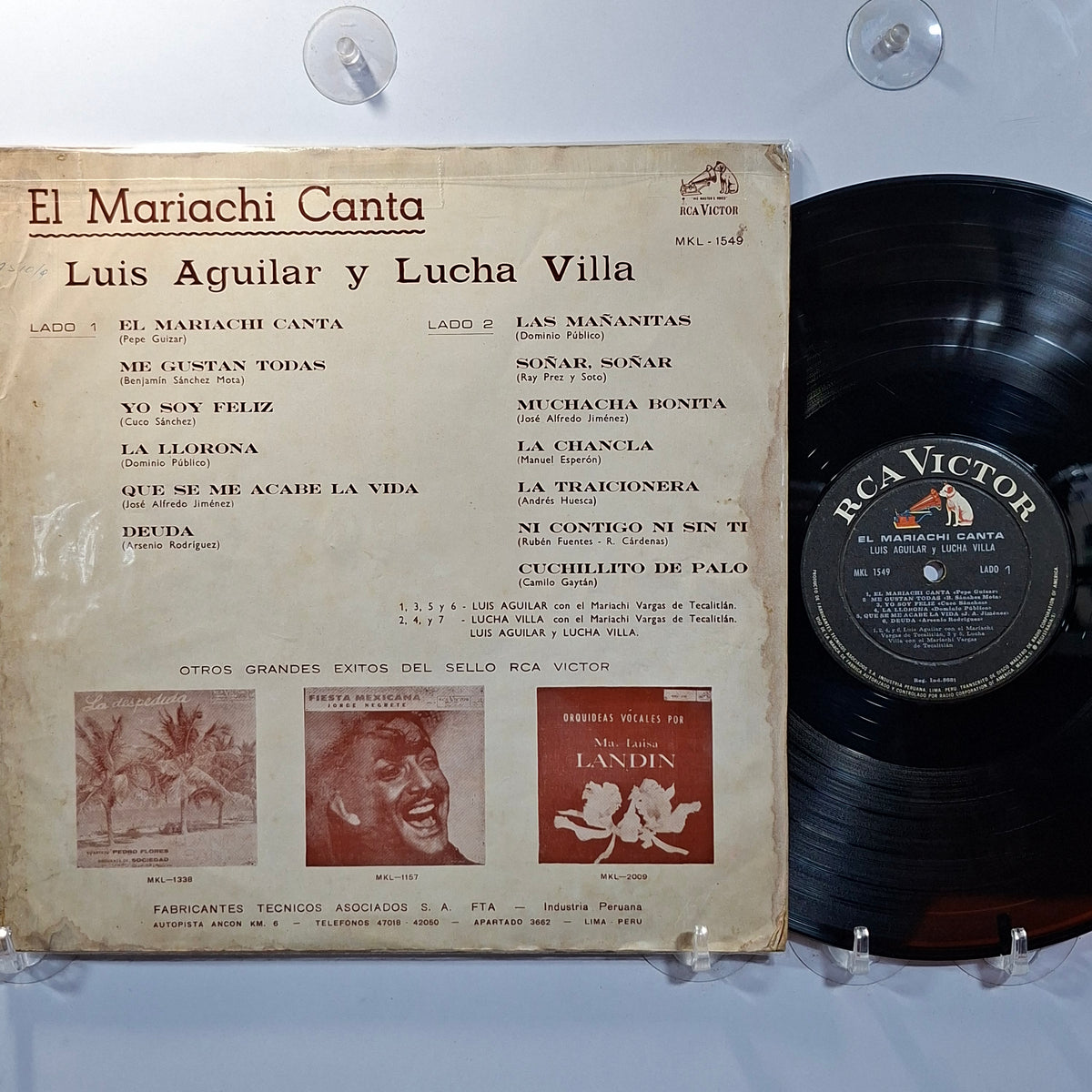 lp Luis Aguilar Y Lucha Villa El Mariachi Canta made peru 1963 ranchera folk