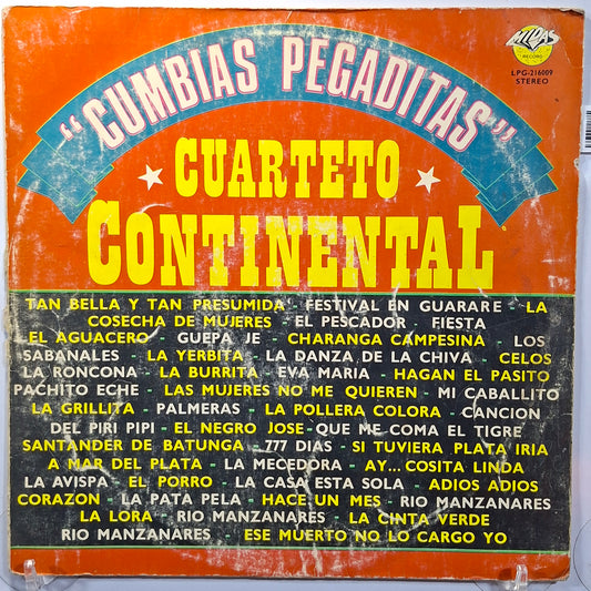 lp Cuarteto Continental Cumbias Pegaditas vol 1 made peru 1984 latin cumbia