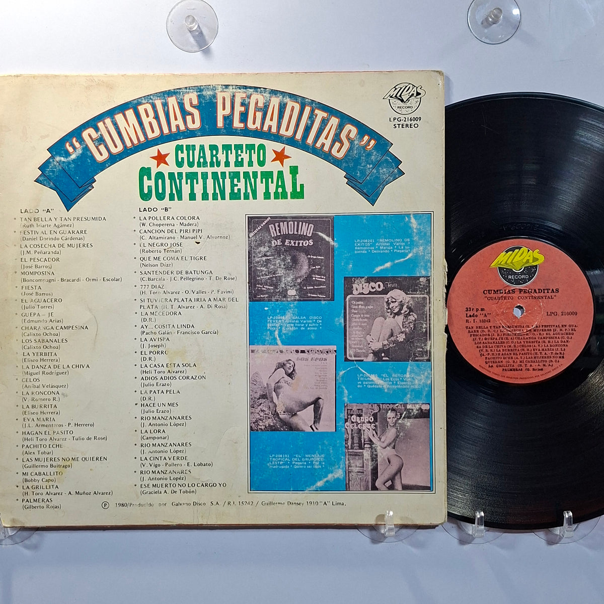 lp Cuarteto Continental Cumbias Pegaditas vol 1 made peru 1984 latin cumbia