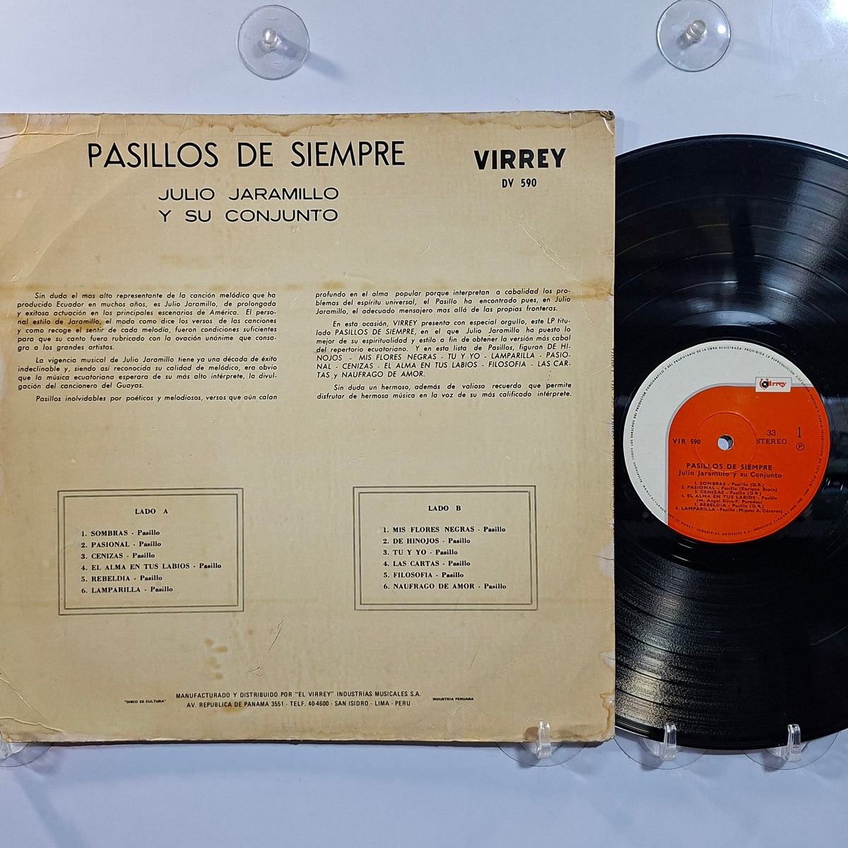 lp Julio Jaramillo Y Su Conjunto Pasillos De Siempre made peru 1965 latin pasillo
