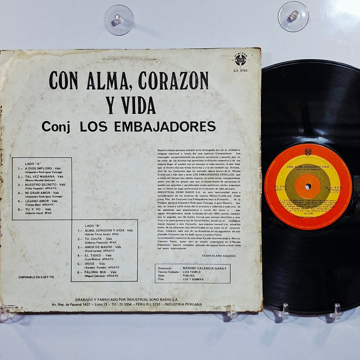 lp Los Embajadores criollos Con: Alma Corazon Y Vida made peru 1982 criollo folk