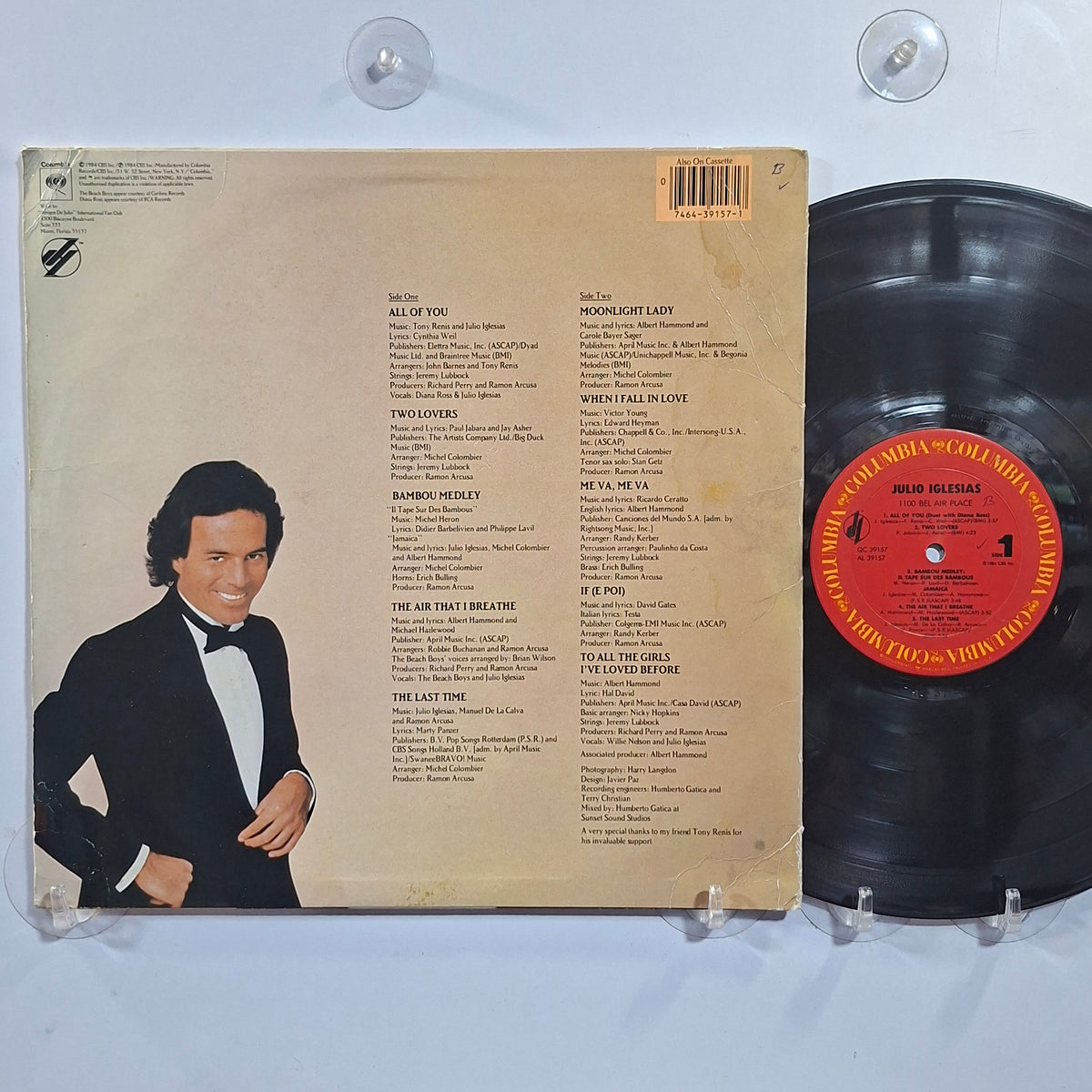 lp Julio Iglesias 1100 Bel Air Place made usa 1984 con insert balada pop latin