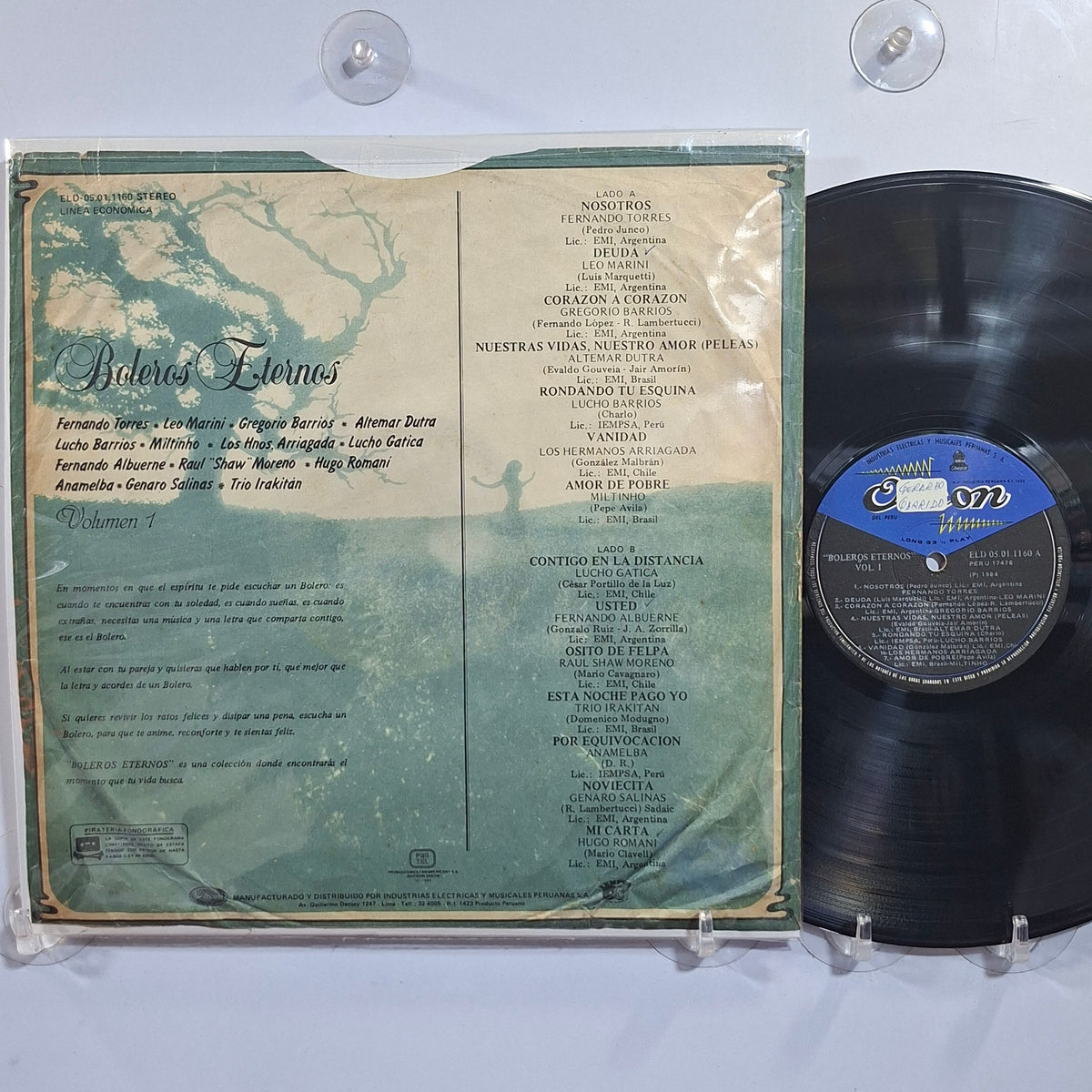 lp Boleros Eternos Vol 1 fernando torres leo marini lucho gatica varios made peru 1984 latin bolero