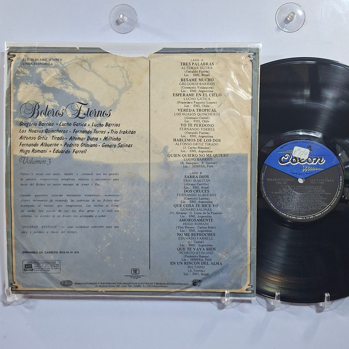 lp Boleros Eternos Vol 3 lucho barrios pedrito otiniano altemar dutra varios made peru 1985 latin bolero