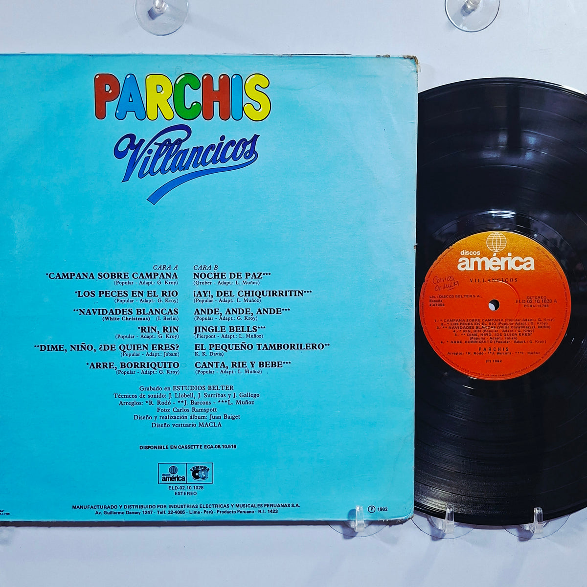 lp Parchis Villancicos made peru 1982 gatefold infantil
