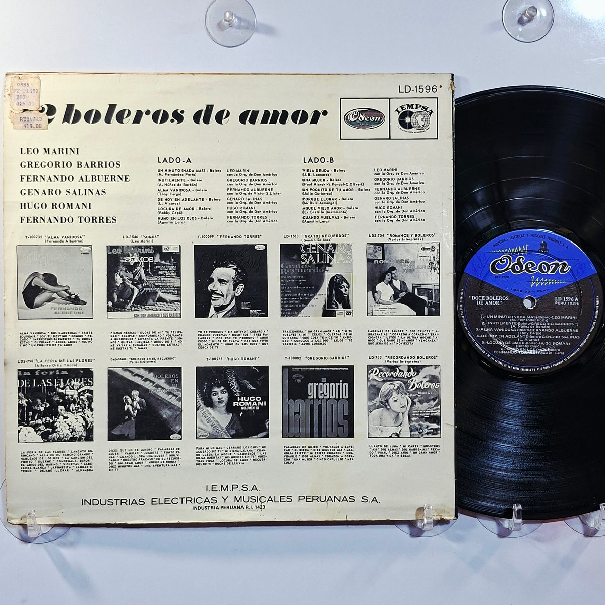 lp 12 Boleros de Amor leo marini gregorio barrios fernando albuerne varios made peru 1970 latin bolero