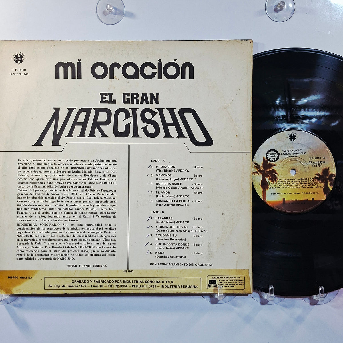 lp El Gran Narcisho Mi Oracion made peru 1983 latin bolero