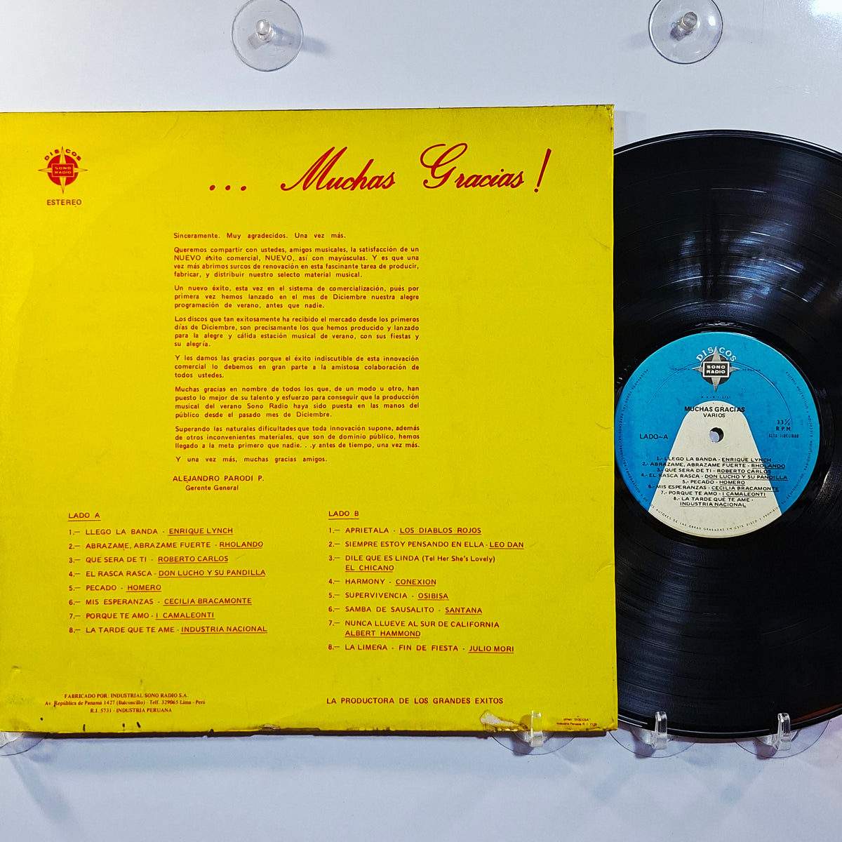 lp Muchas Gracias Los Diablos Rojos Leo Dan El Chicano Santana varios made peru 1974 latin pop