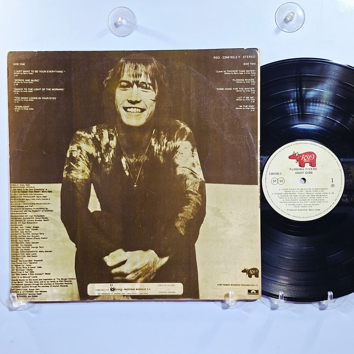 lp Andy Gibb Flowing Rivers made peru 1977 Pop Rock Disco
