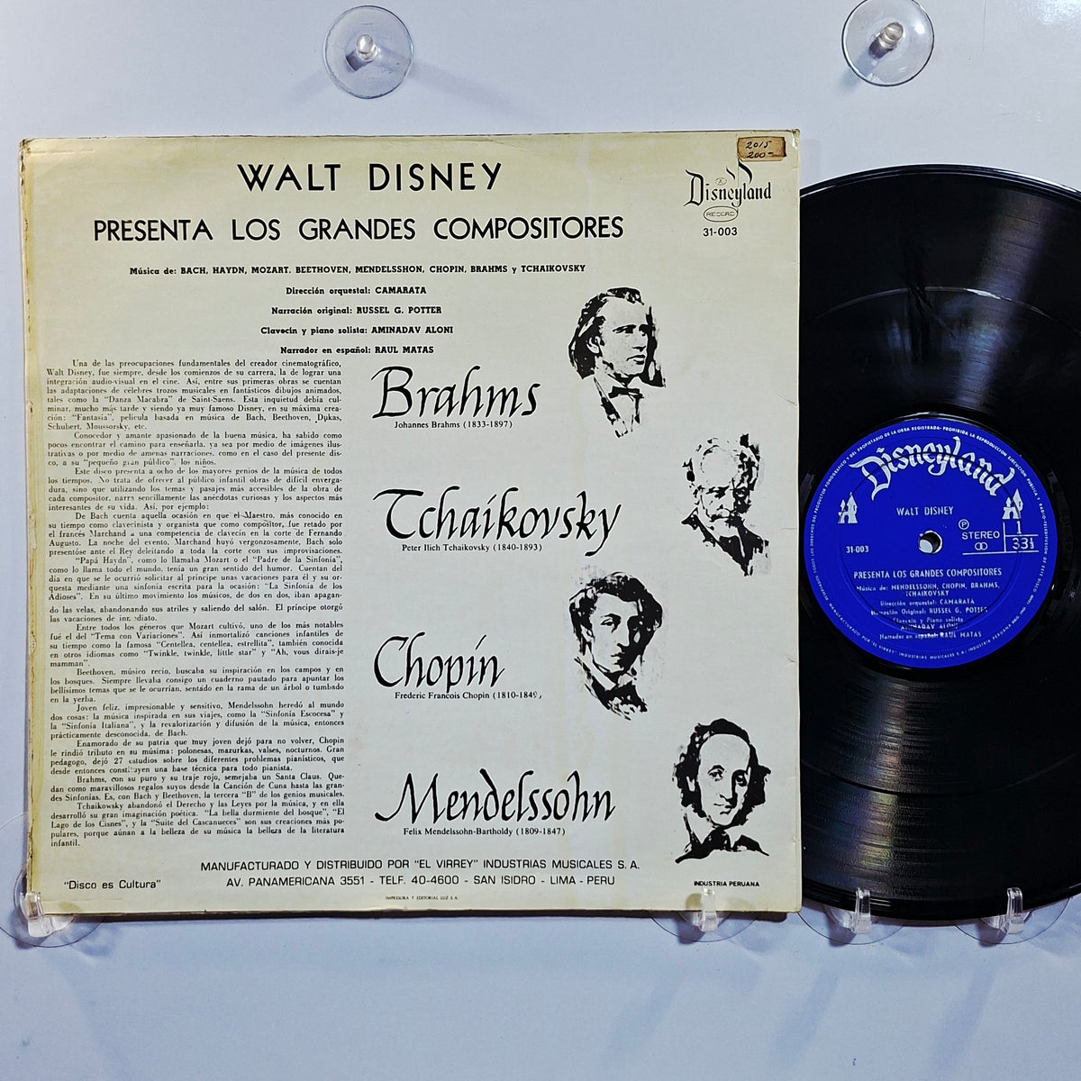 lp walt disney presenta la historia de los grandes compositores made peru 1980 infantil