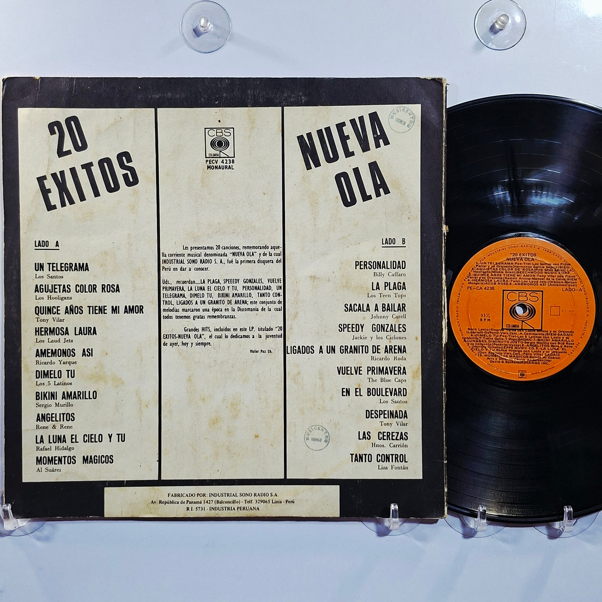 lp 20 exitos nueva ola vol 1 Los Santos Los Hooligans Billy Cafaro varios made peru 1975 latin rock