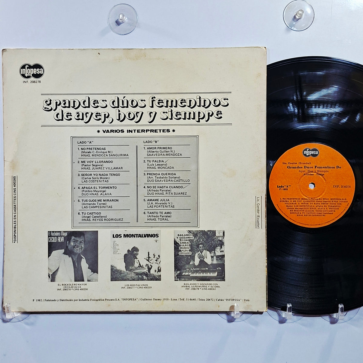 lp Grandes Duos Femeninos De Ayer Hoy Y Siempre Vol 1 Hnas Mendoza Sangurima Hnas Juarez Villamar Las Costeñitas varios made peru 1982 pasillo folk