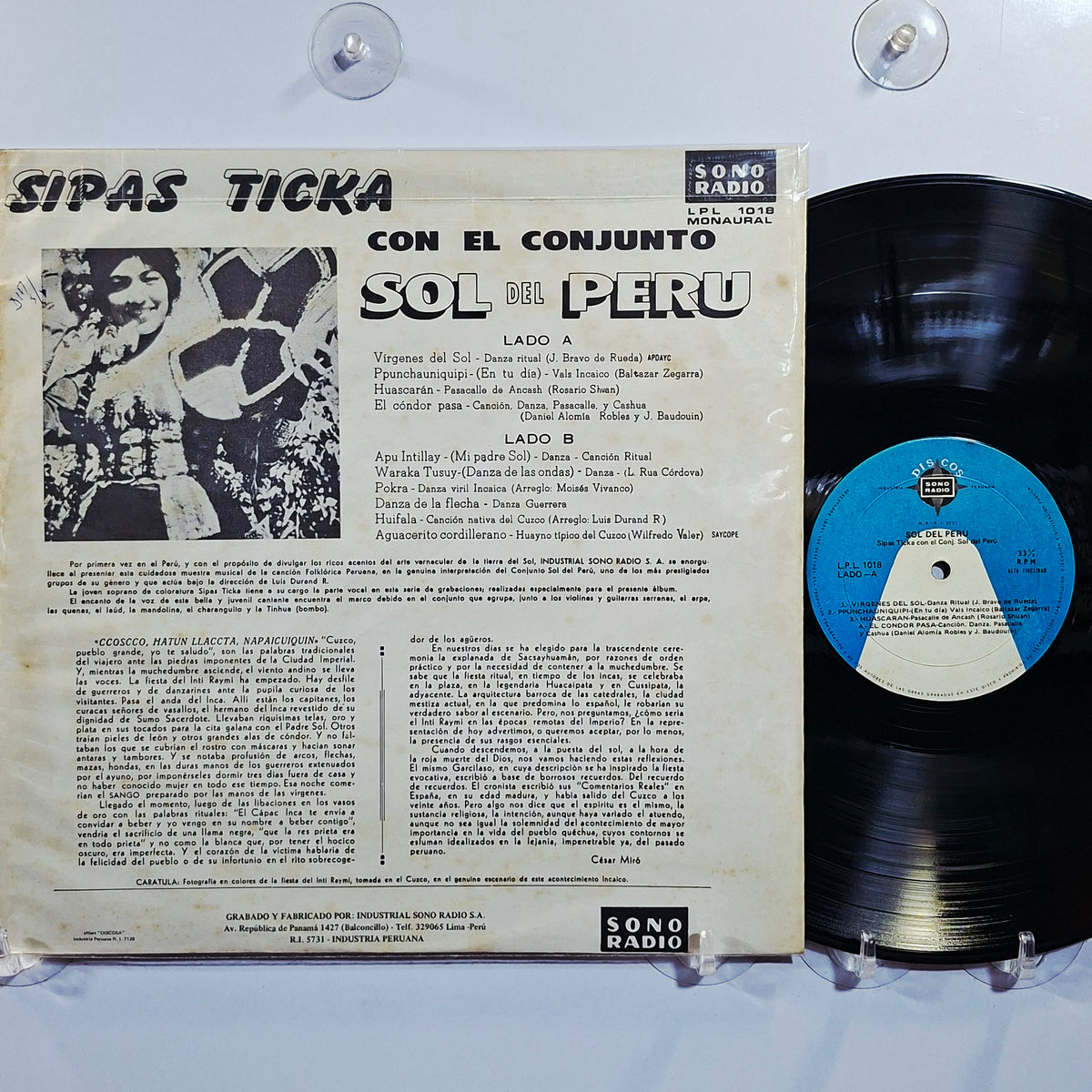 lp Sipas Ticka Con El Conjunto Sol Del Peru Sol Del Peru made peru 1957 andean folk