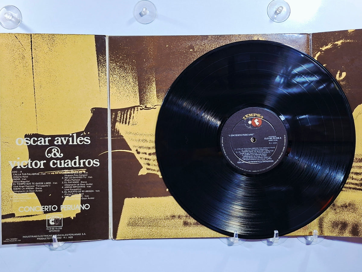 lp Oscar Aviles & Victor Cuadros Concierto Peruano made peru 1975 gatefold criollo folk