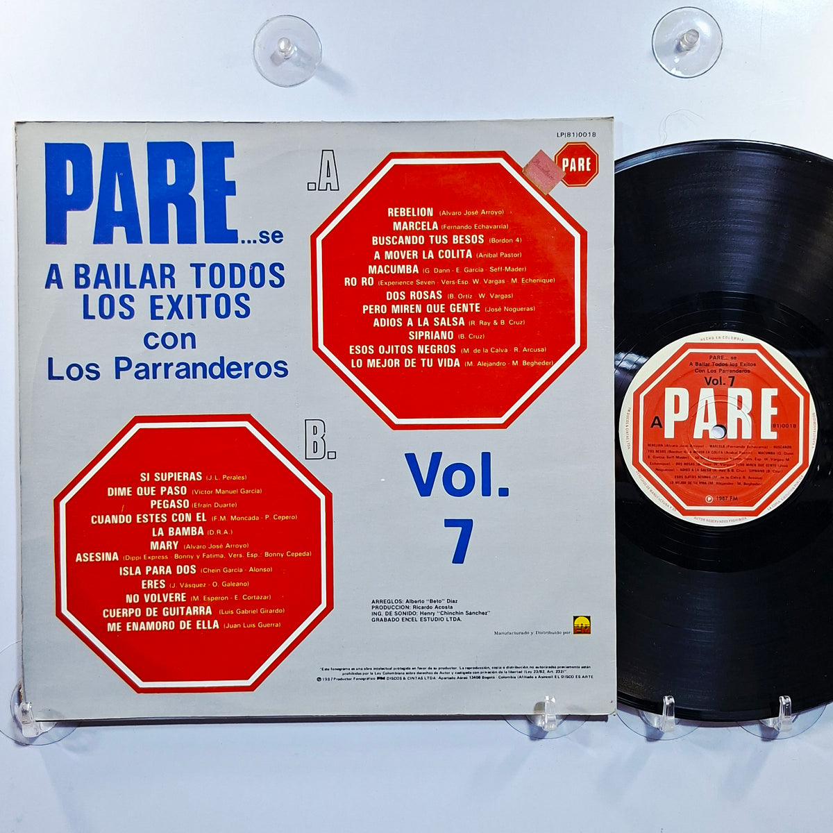 lp Los Parranderos Pare Se A Bailar Todos Los exitos Con Los Parranderos Vol 7 made peru 1986 latin cumbia