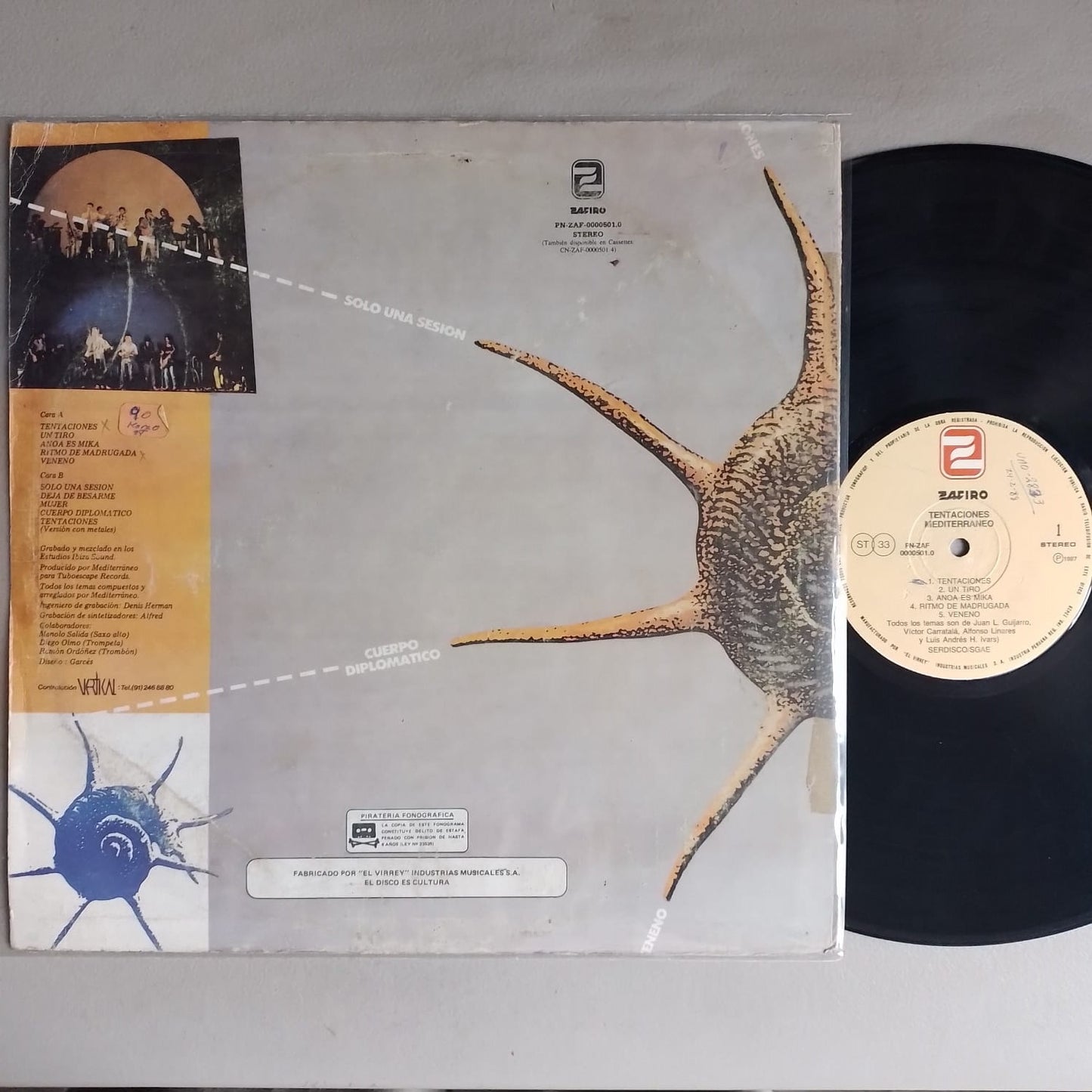 lp Mediterraneo Tentaciones made peru 1987 rock