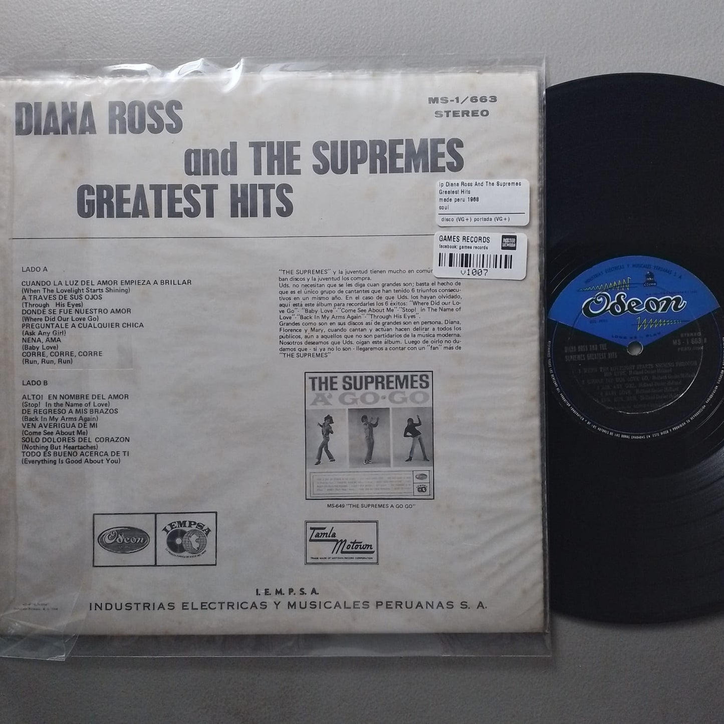 lp Diana Ross And The Supremes Greatest Hits made peru 1968 soul