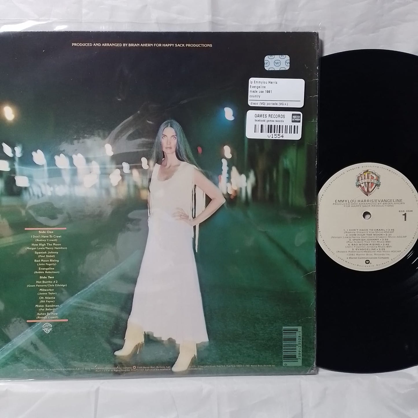 lp Emmylou Harris Evangeline made usa 1981 country