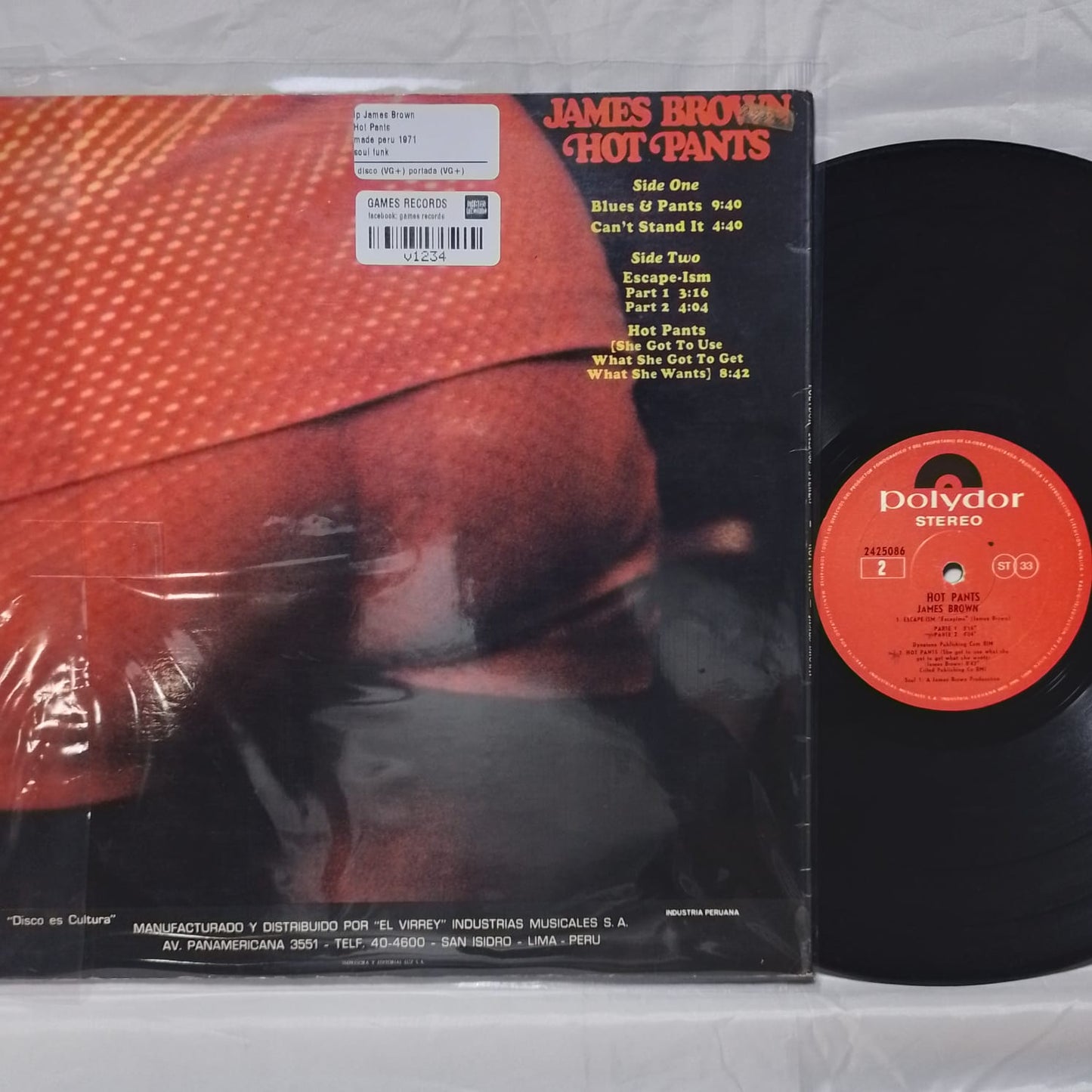 lp James Brown Hot Pants made peru 1971 soul funk