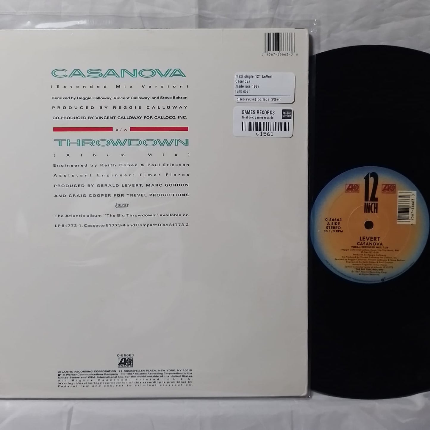 maxi single 12" LeVert Casanova made usa 1987 funk soul