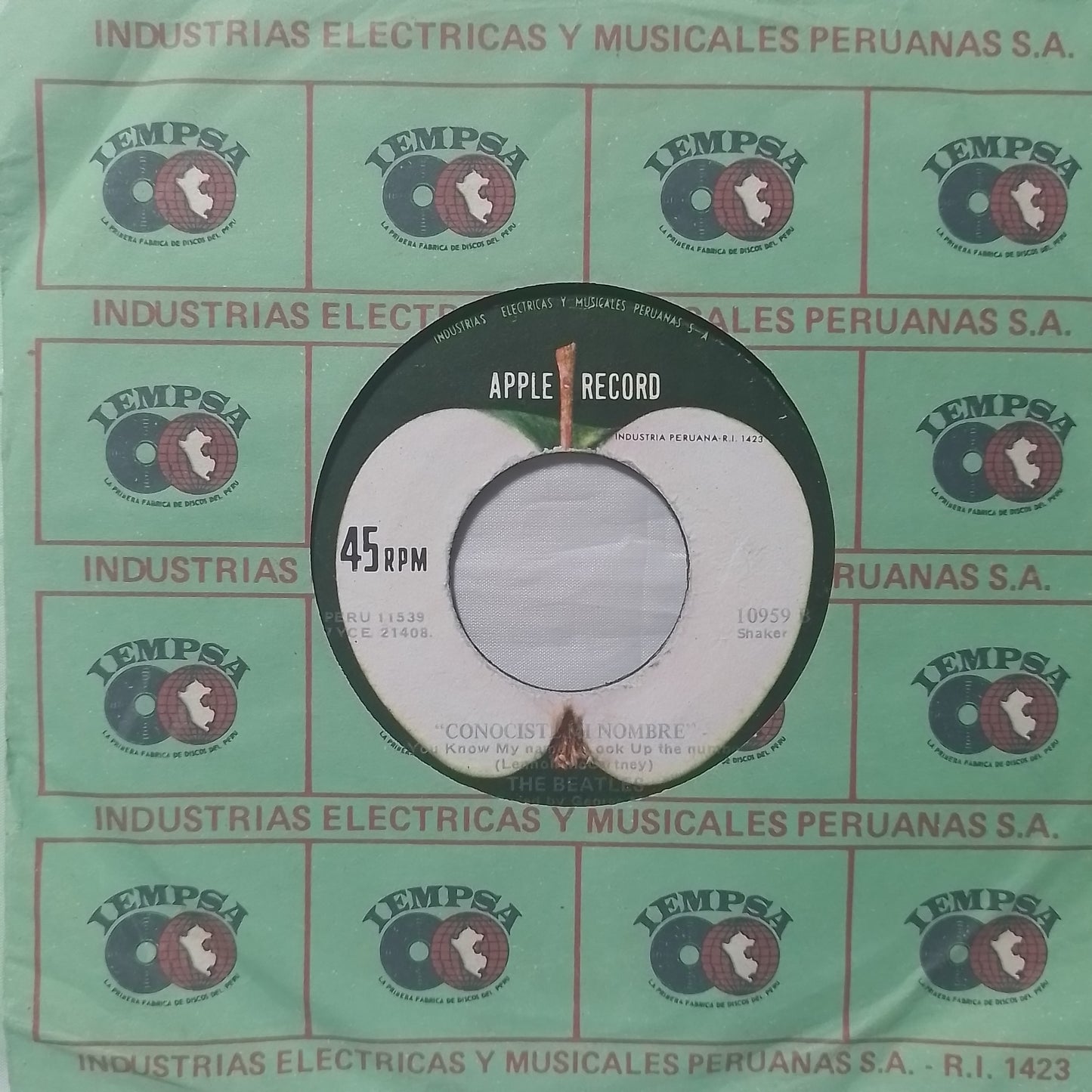 single 7" The Beatles Déjalo Ser / Tú Sabes Mi Nombre made peru 1970 con funda original rock