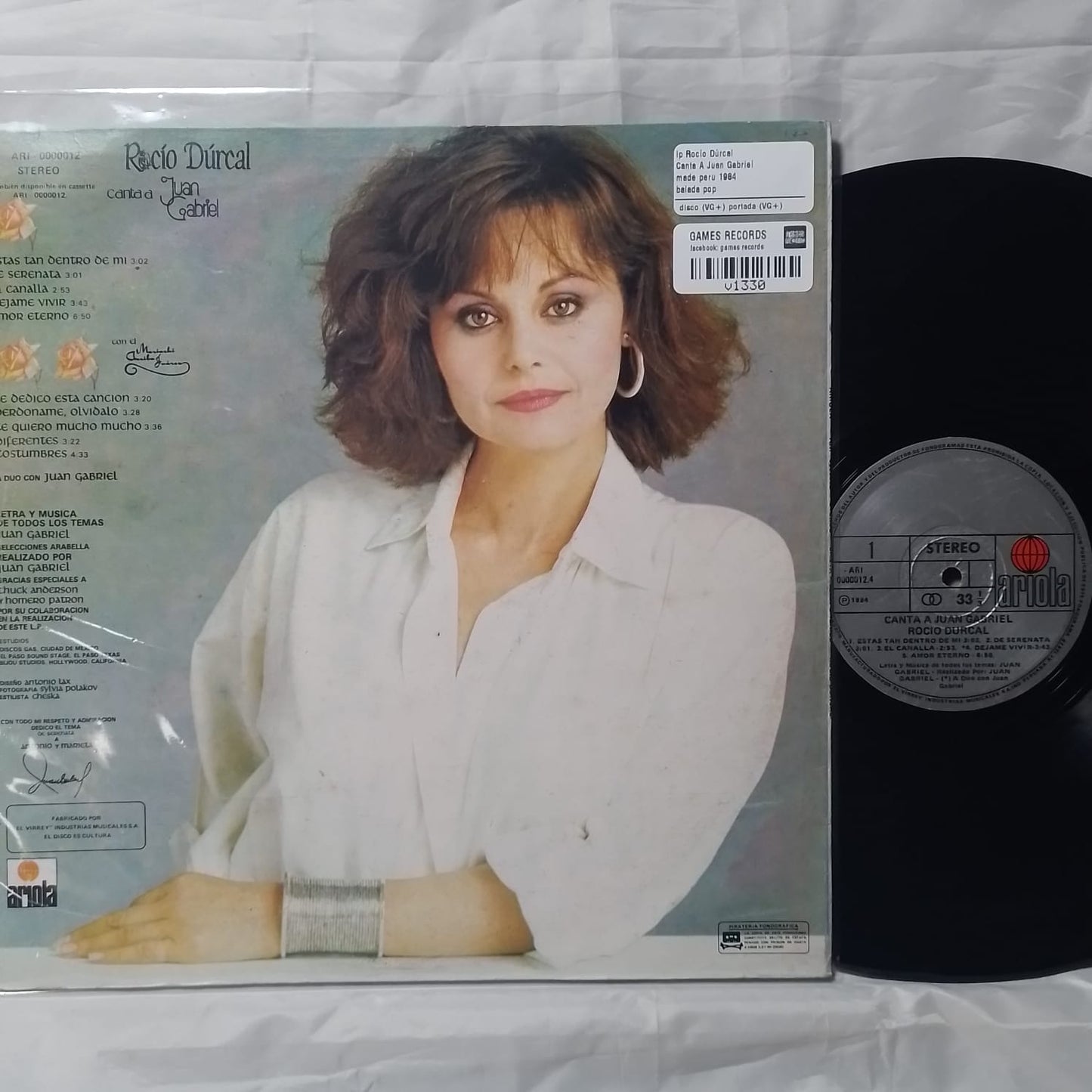 lp Rocío Dúrcal Canta A Juan Gabriel made peru 1984 balada pop