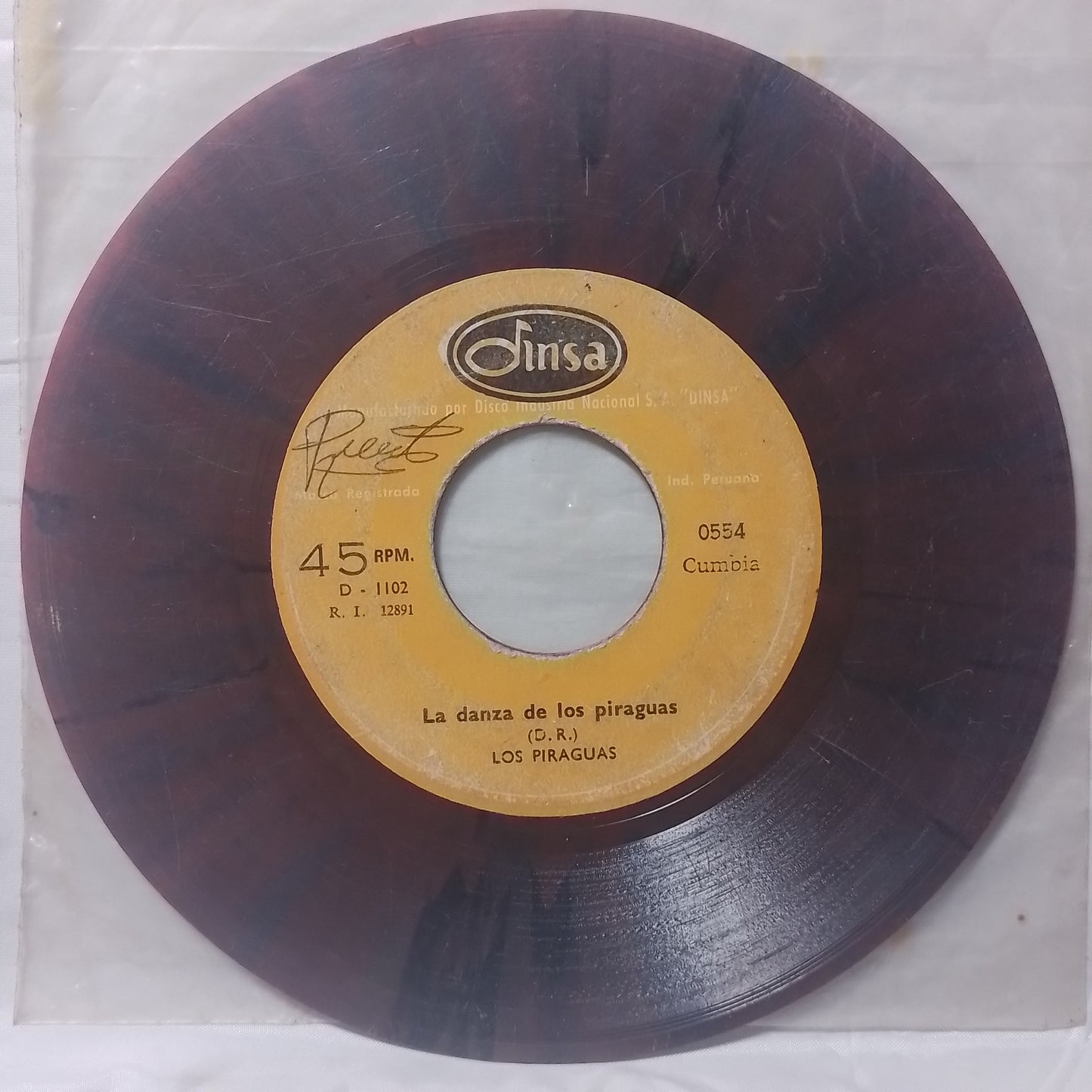 single 7" Los Piraguas El Lorito Hippie / La Danza De La Piragua made peru con funda original latin Cumbia