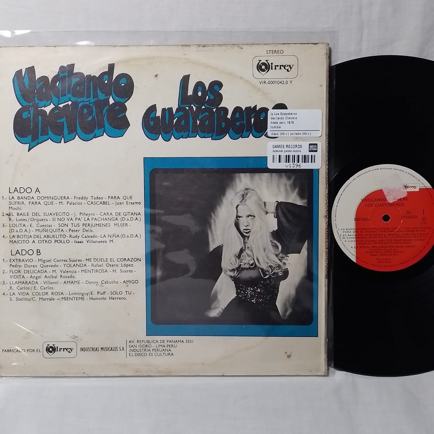 lp Los Guayaberos Vacilando Chevere made peru 1978 cumbia