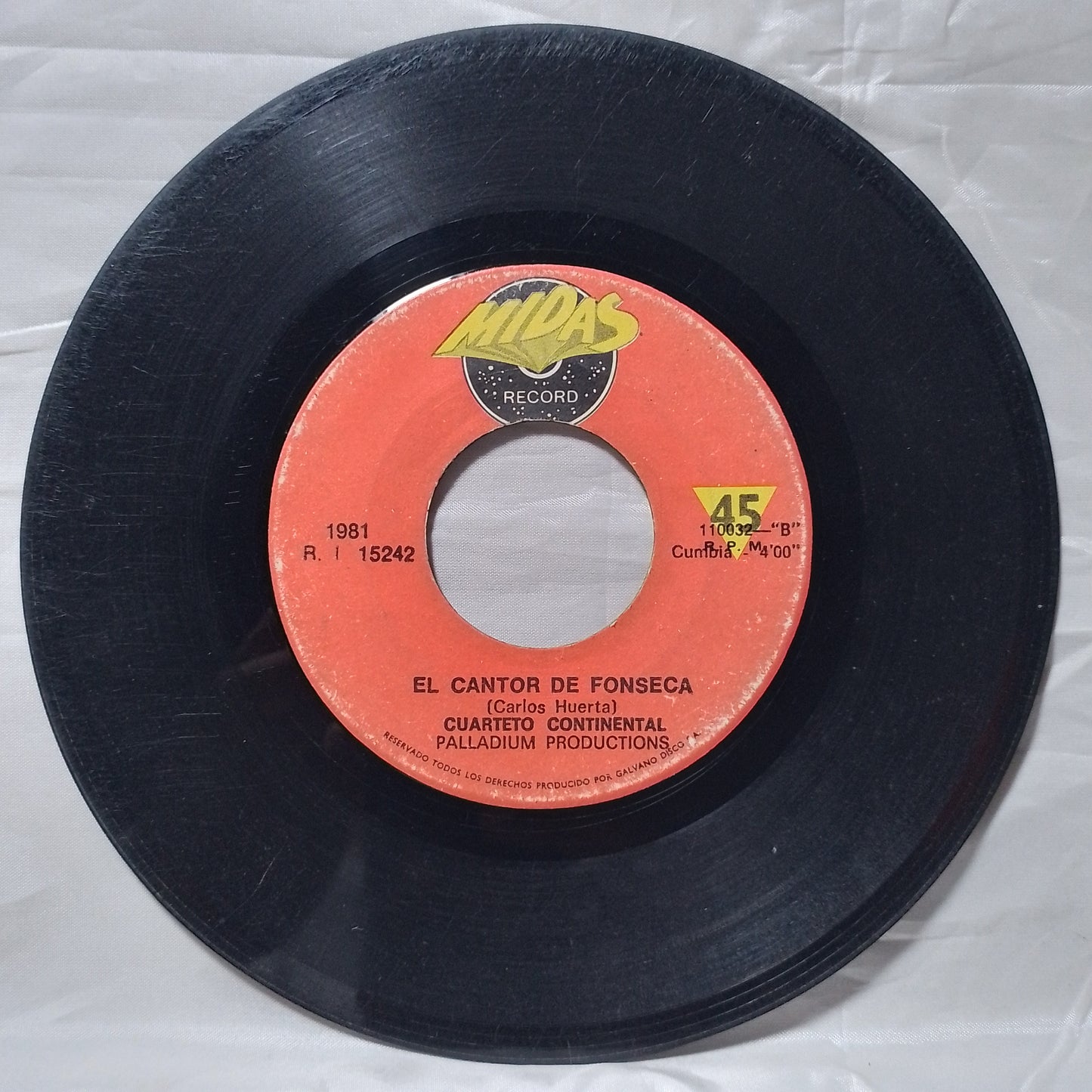 single 7" Cuarteto Continental Atrévete A Mirarme de Frente / El Cantor de Fonseca made peru 1981 latin cumbia