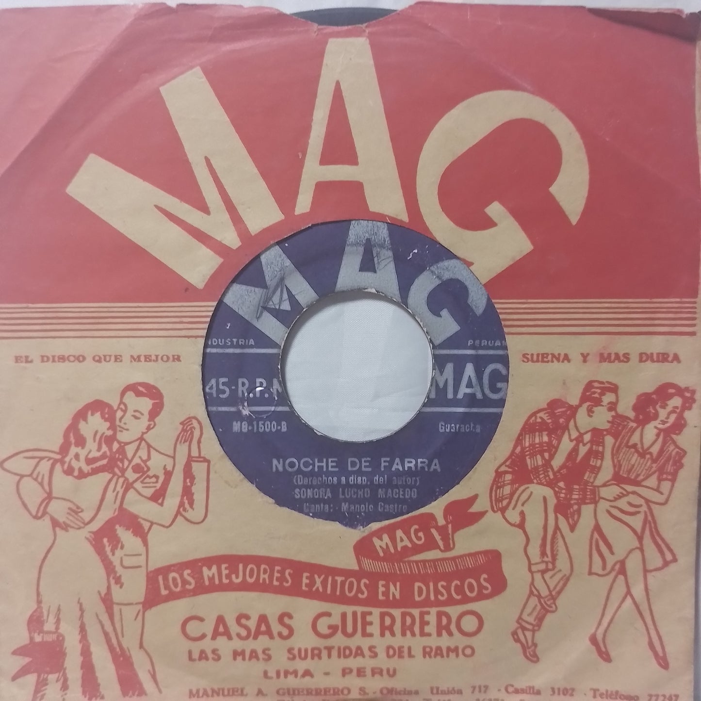 single 7" sonora lucho macedo yo soy el son cubano / noche de farra made peru con funda original latin guaracha