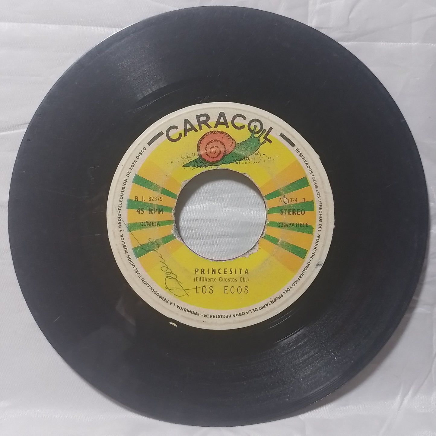 single 7" Los Ecos Adios Amor Adios / Princesita made peru latin Cumbia