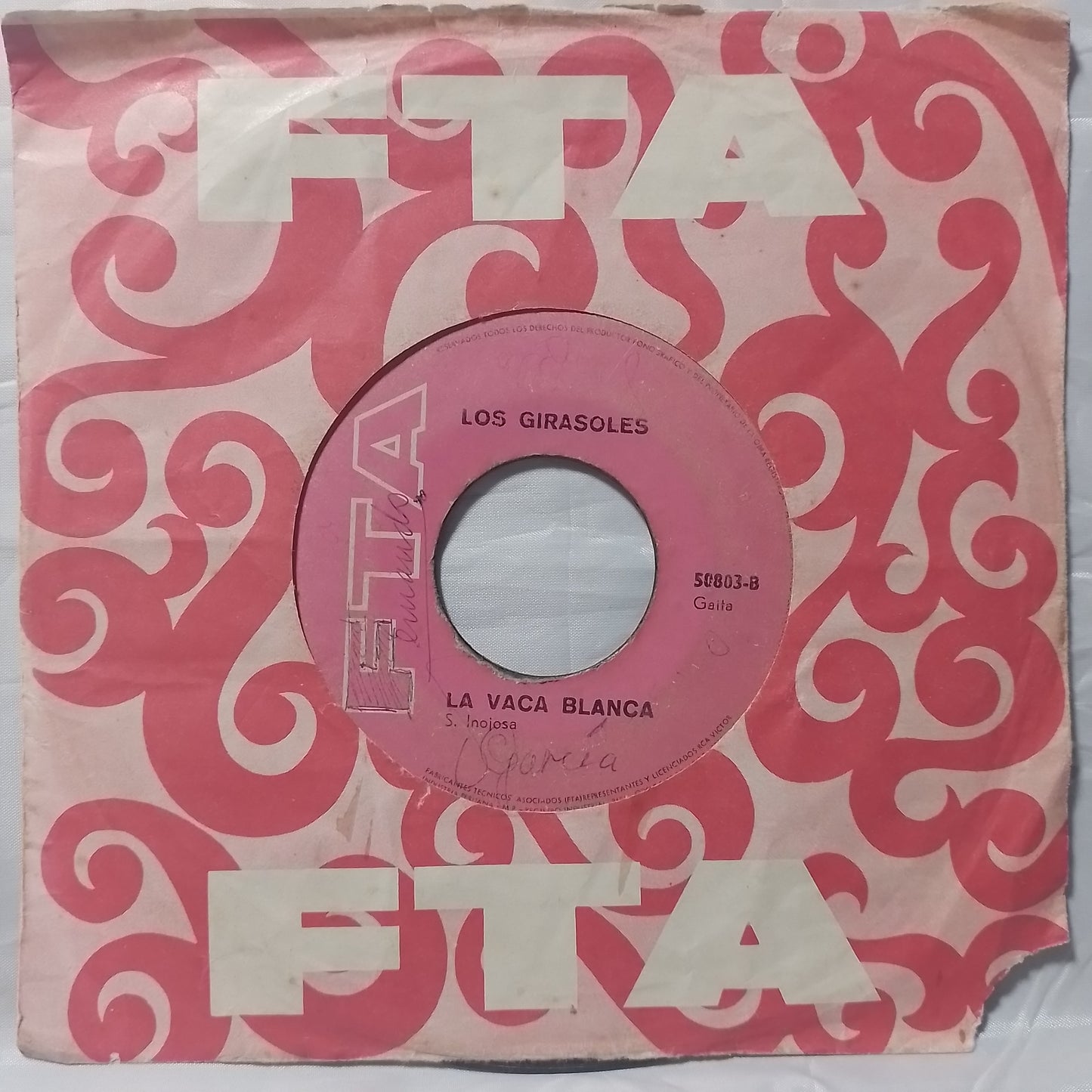 single 7" los beta 5 el cerrojo / la vaca blanca made peru 1974 con funda original latin cumbia