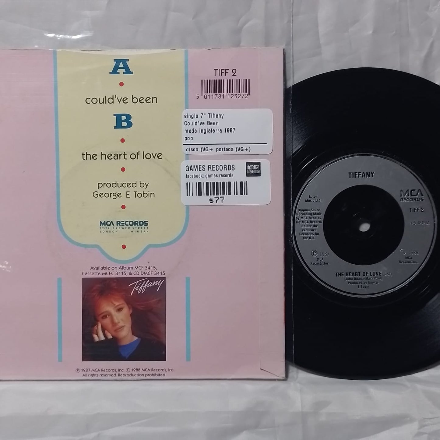 single 7" Tiffany Could've Been made inglaterra 1987 pop