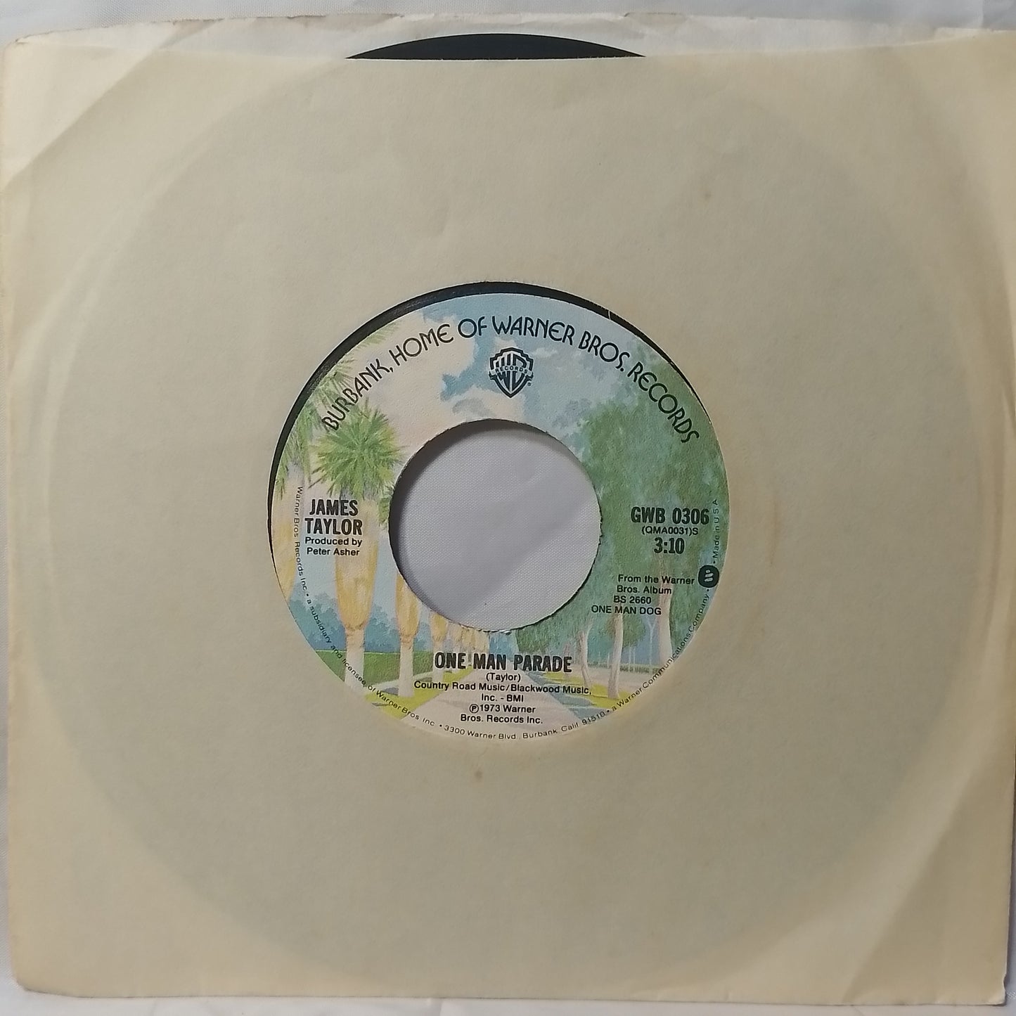 single 7" James Taylor Don't Let Me Be Lonely Tonight / one man parade made usa 1973 con funda original rock