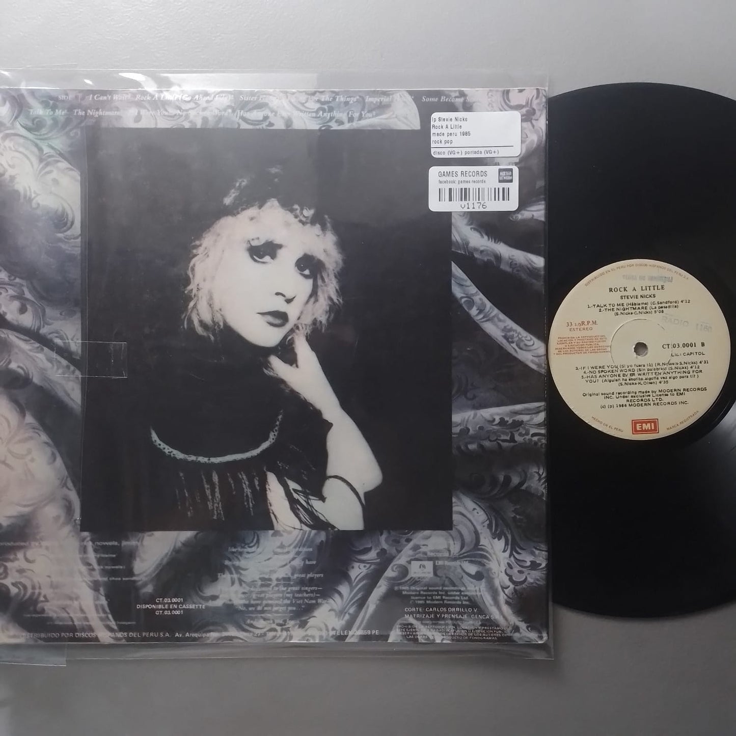 lp Stevie Nicks Rock A Little made peru 1985 rock pop