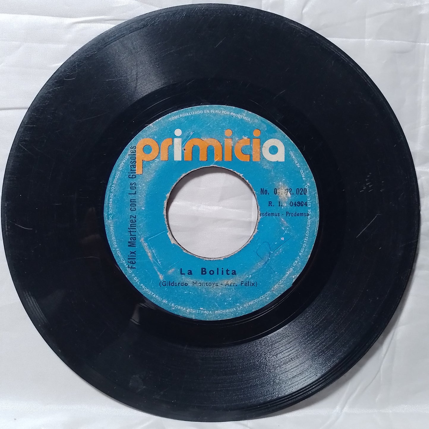 single 7" Los Girasoles Con Félix Martínez La Manivela / La Bolita made peru latin cumbia