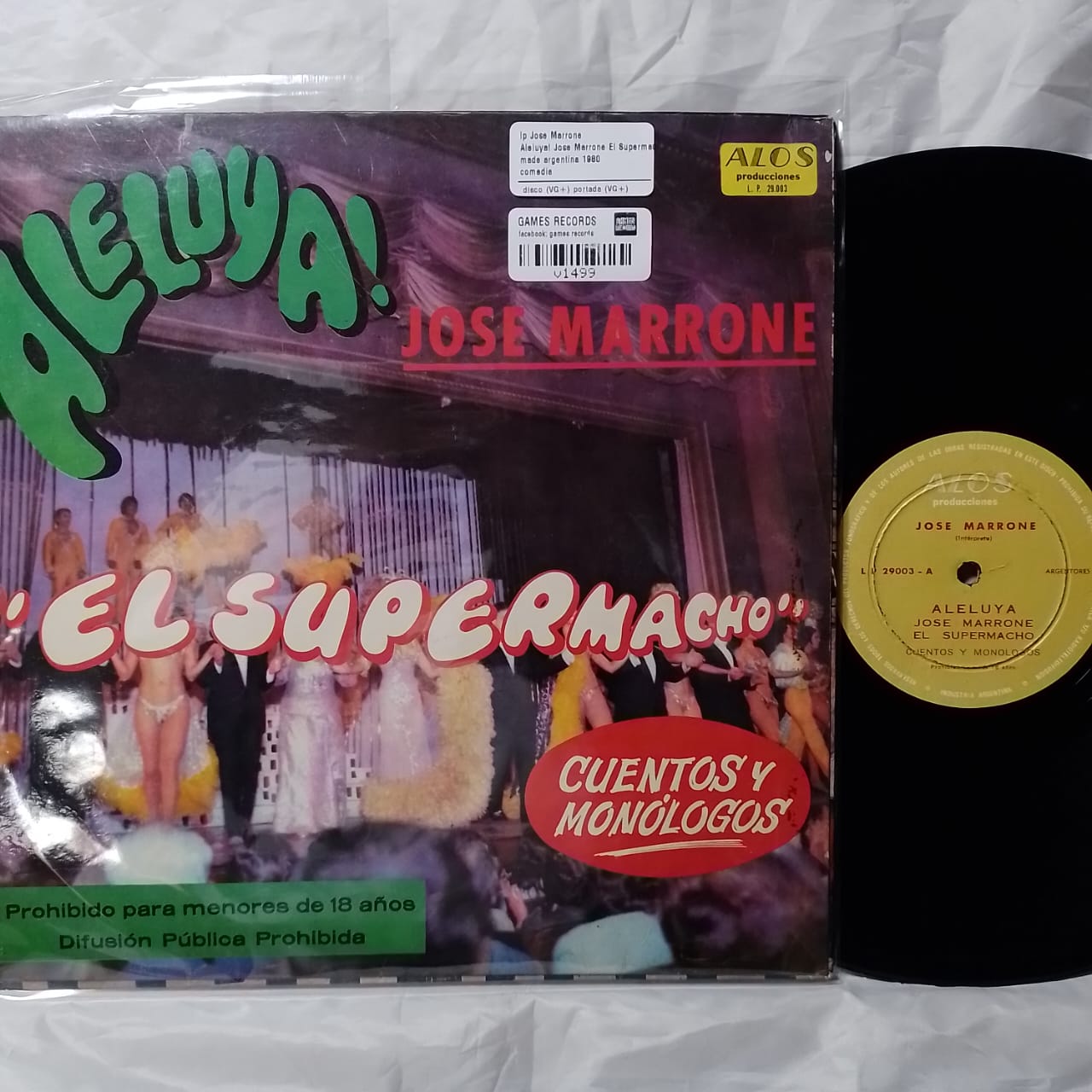 lp Jose Marrone Aleluya! Jose Marrone El Supermacho made argentina 1980 comedia