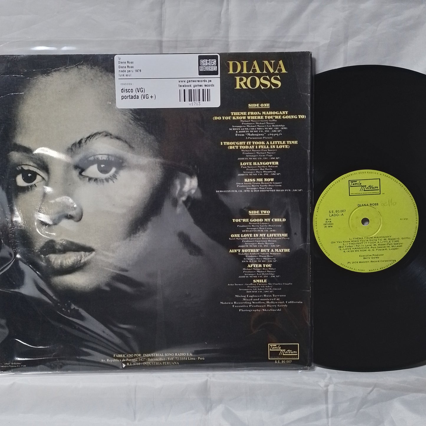 lp Diana Ross Diana Ross made peru 1976 funk soul