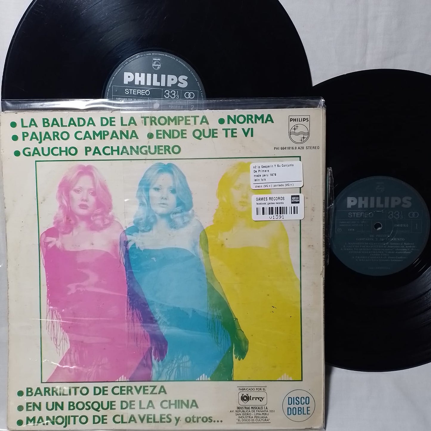 x2 lp Gasparin Y Su Conjunto De Primera made peru 1978 latin folk