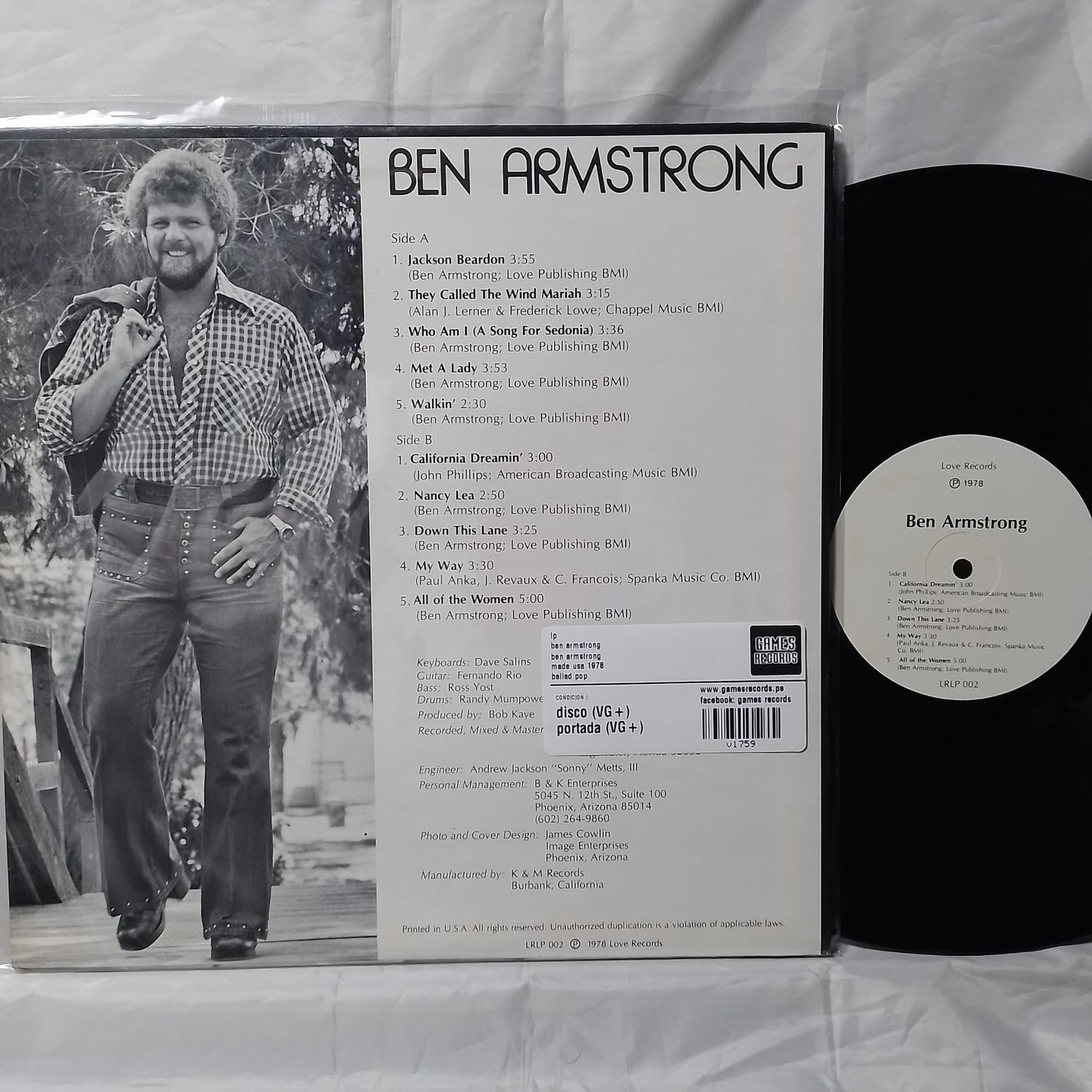 lp ben armstrong ben armstrong made usa 1978 ballad pop