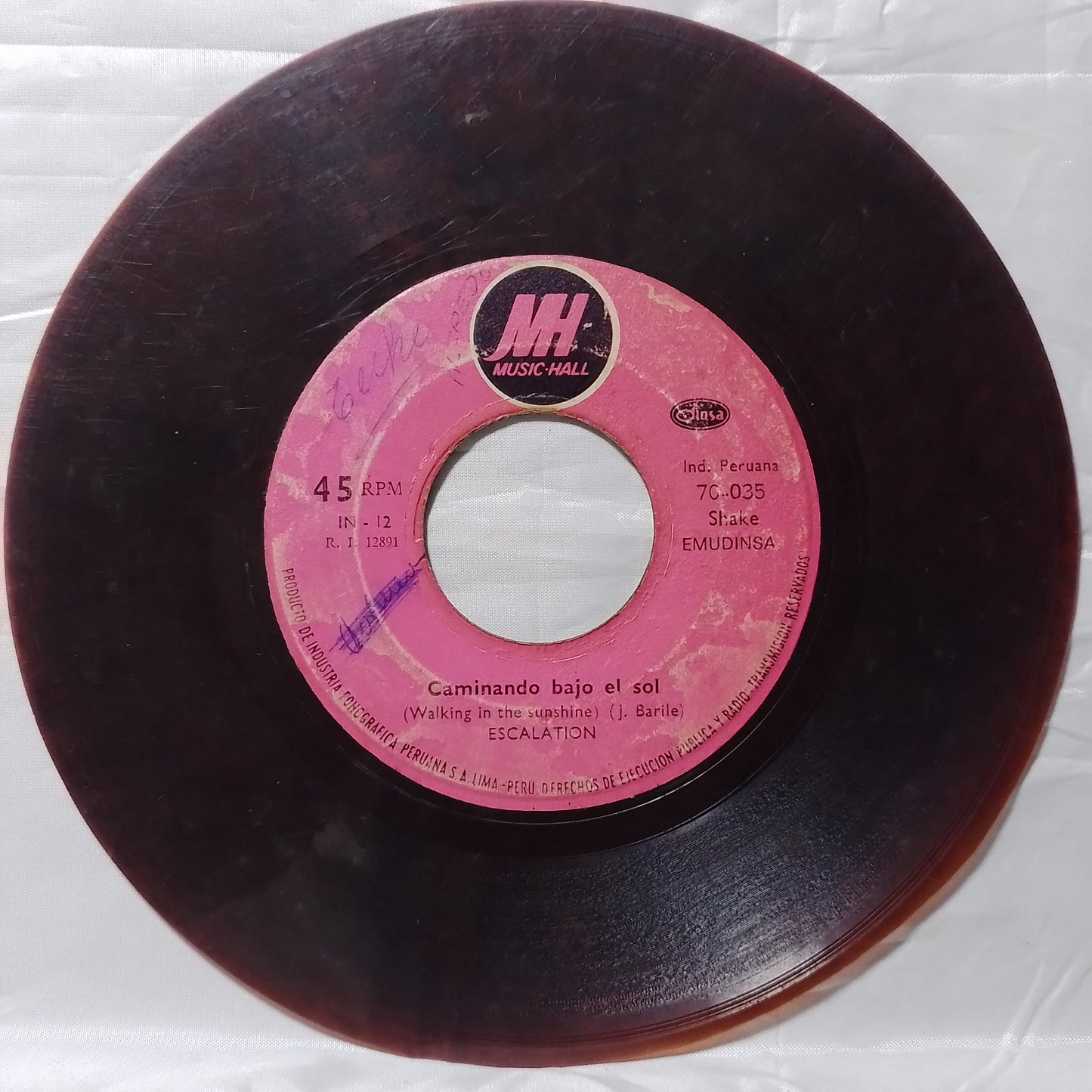 single 7" Escalation That's My Bag Walking In The Sunshine made peru funk pop rock